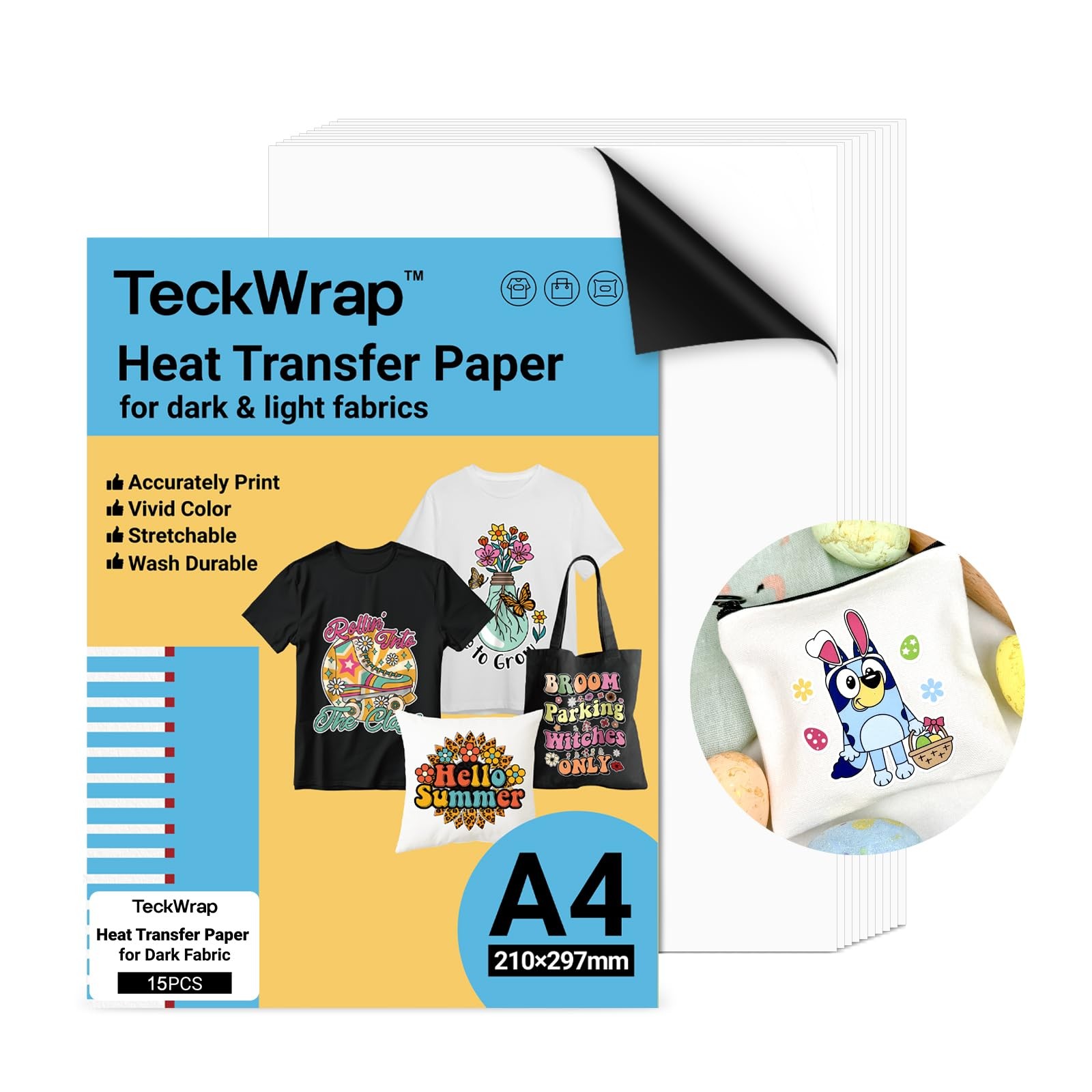 Printable Heat Transfer Paper for T-Shirts 15 Sheets, 8.3″ X 11.7″ Printable …