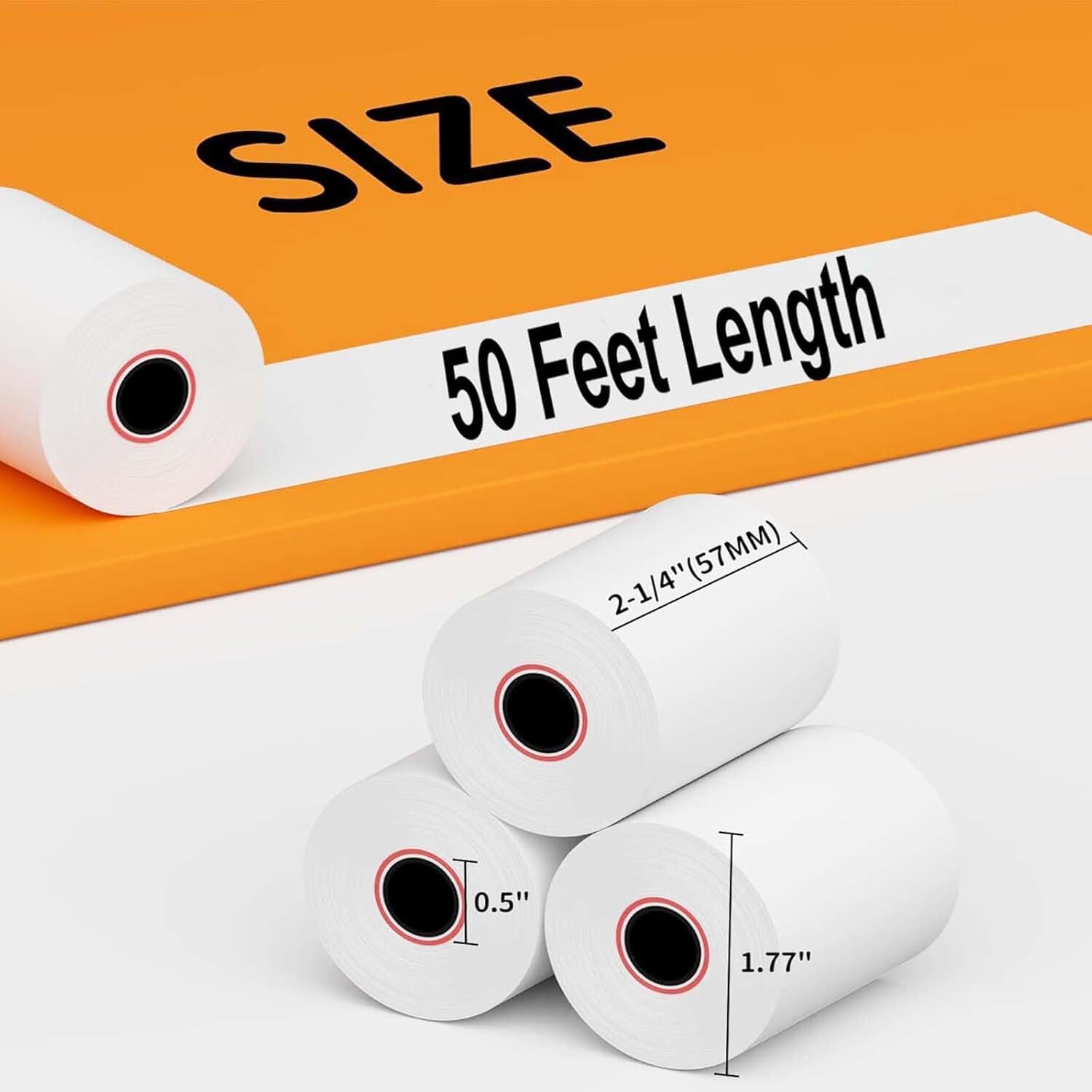 (100 Rolls) 2 1/4 x 50 Thermal Paper Receipt Rolls Premium 2 1/4″ x 50′