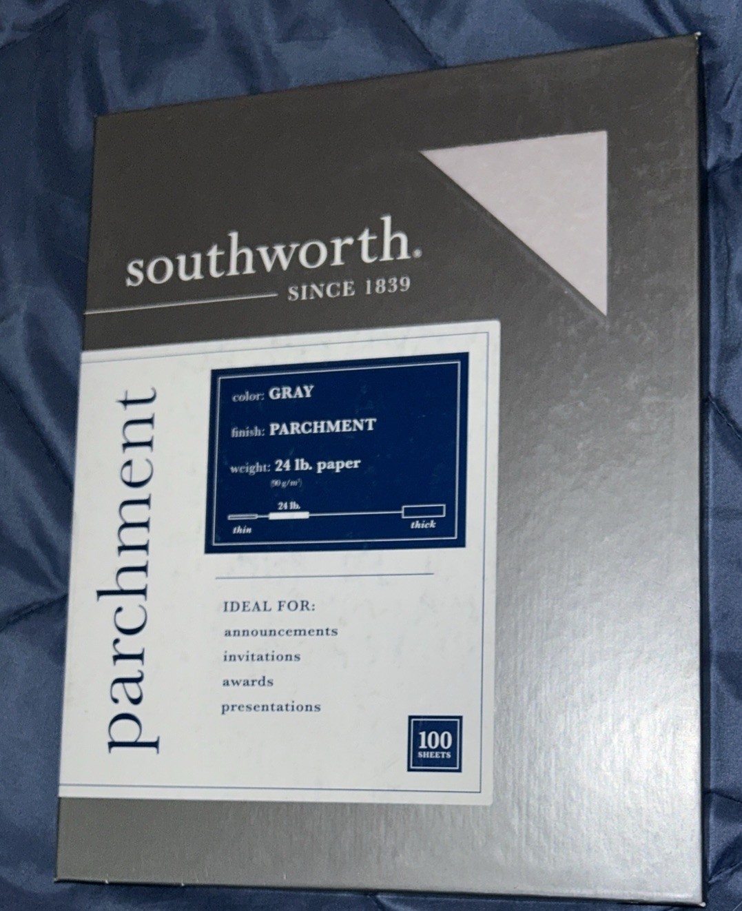 Southworth Parchment Paper 24 Lb Paper P974CK GRAY 100 Sheets
