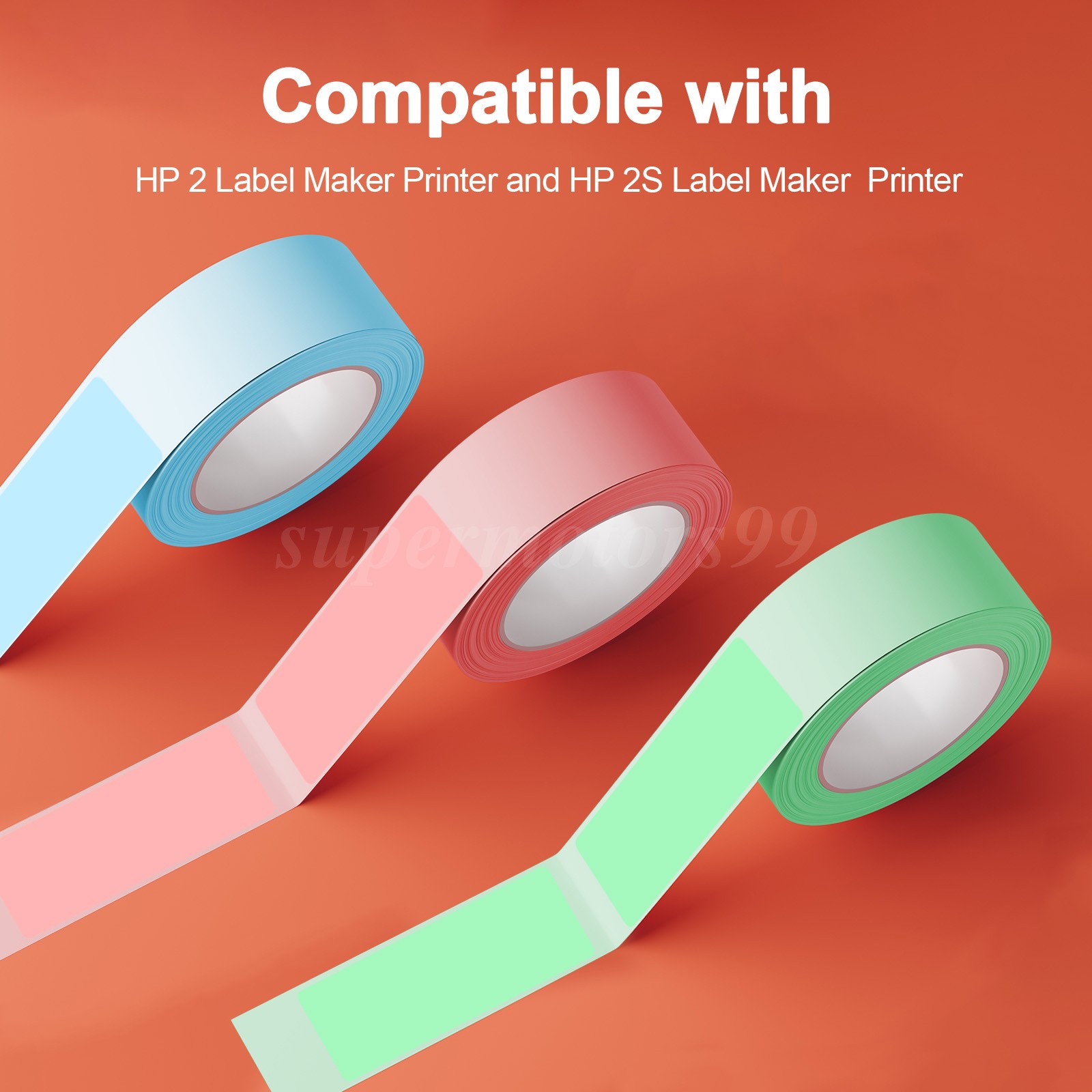 3 Rolls Thermal Label Tape Waterproof Replacement Sticker Paper for HP2 HP2S