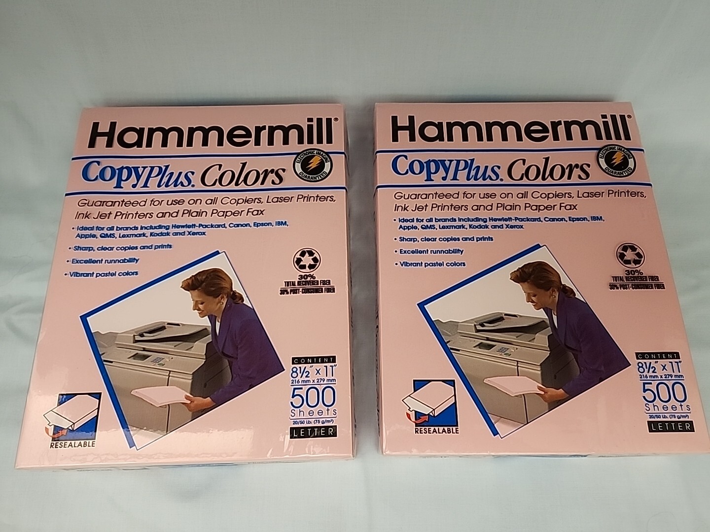 Hammermill CopyPlus Recycled Color Paper 20lb 8-1/2 x 11 PINK 500 Sheets- 2 PKGS