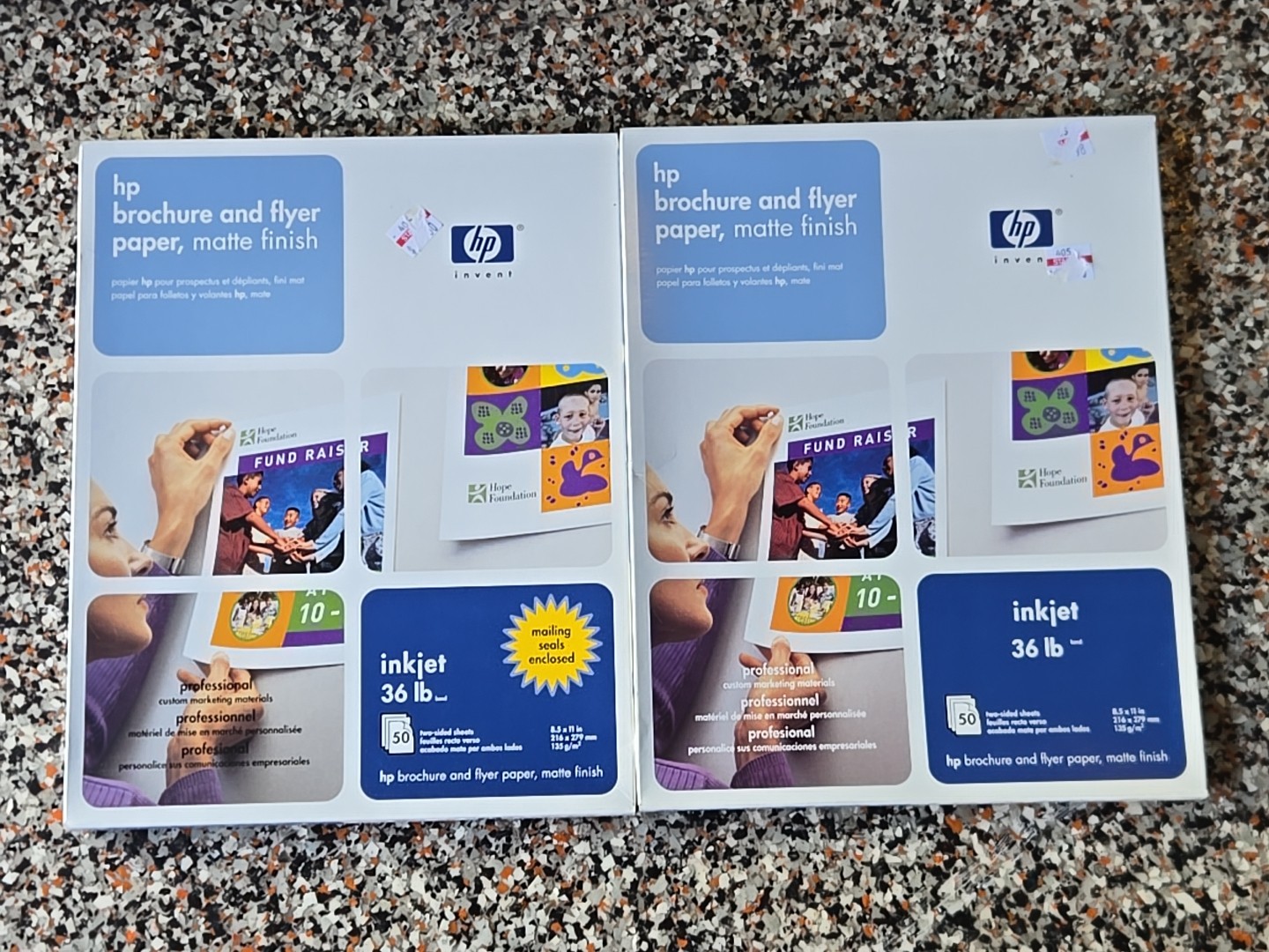 Lot 2x HP brochure and flyer paper Matte (50 Sheets Ea. 8.5 x 11 In) 36lb C6955A