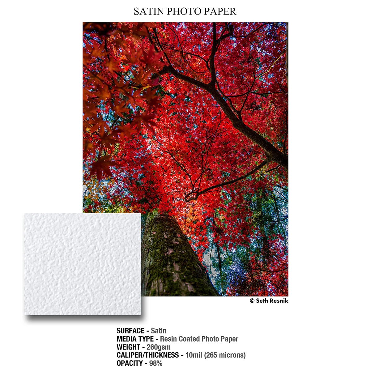 Ilford Galerie Satin Photo Paper, 260gsm, 5×7″, 100 Sheets
