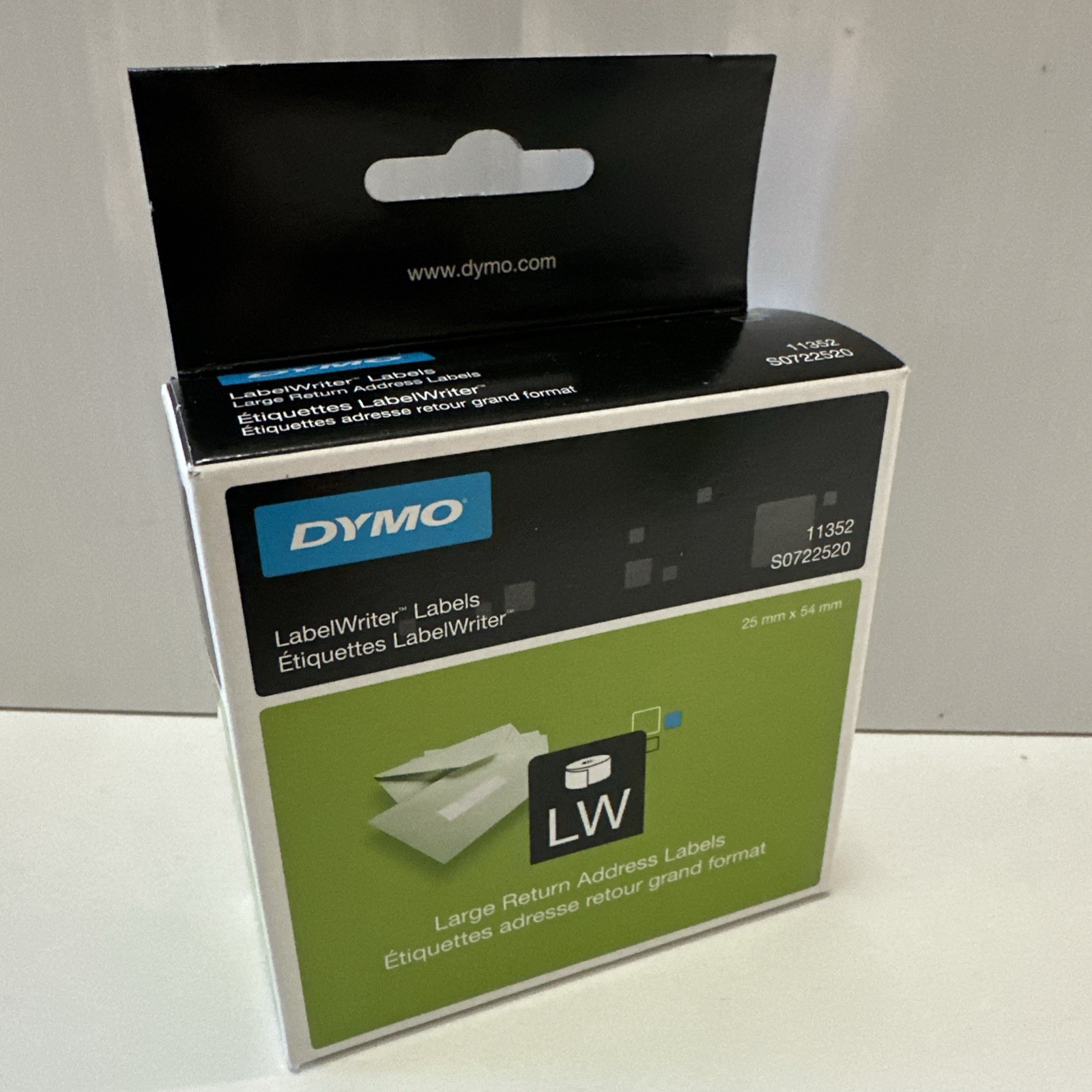 DYMO Large Return Address Labels 25mm x 54mm 1 x 500 Roll Labels New In Box