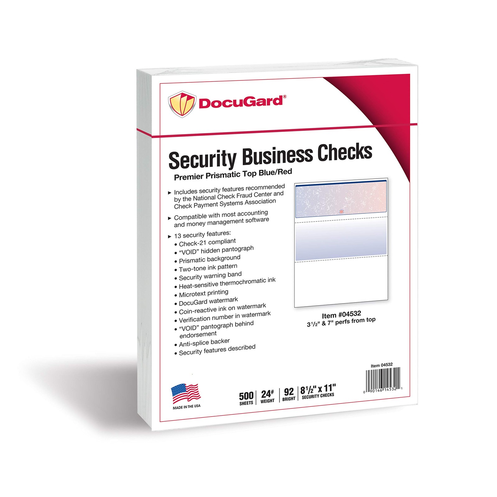 High Security Prismatic Check Paper – Laser/IJK Compatible – 500 Checks