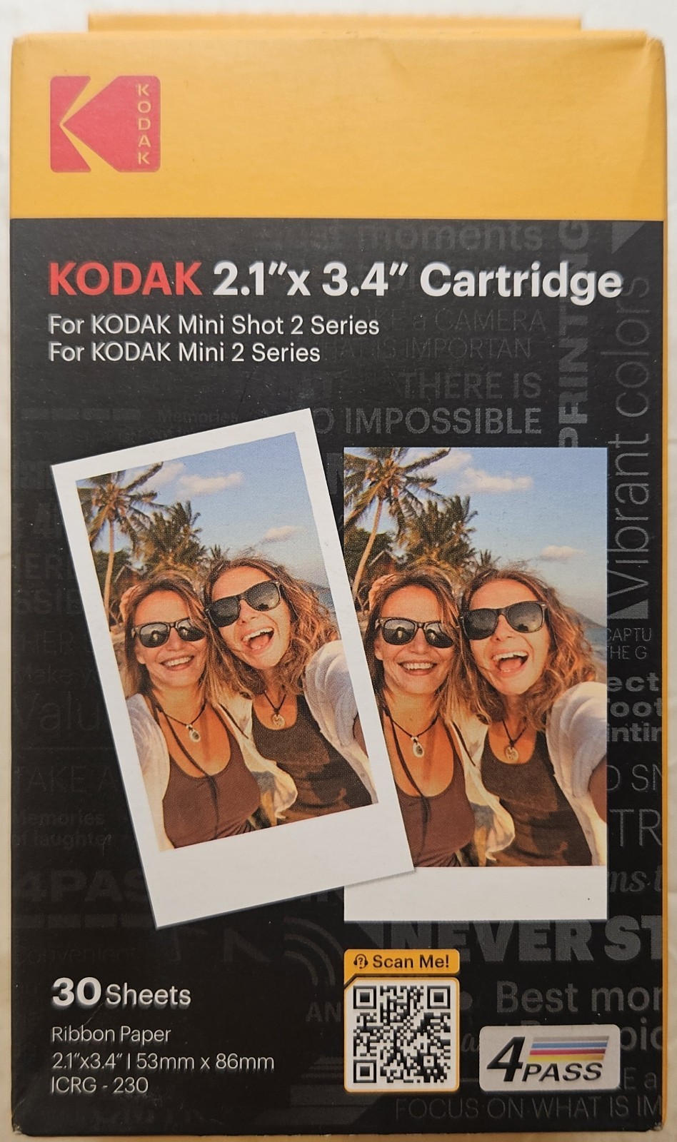 Kodak Cartridge 2.1 X 3.4 30 Sheets For Kodak Mini Shot 2 Series Brand New