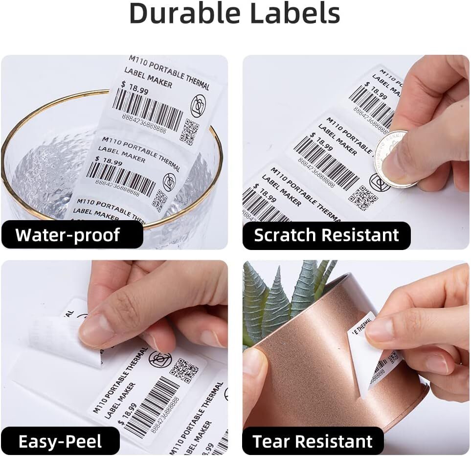 Thermal Sticker Label Self-Adhesive Round Direct Thermal Labels for Phomemo M110