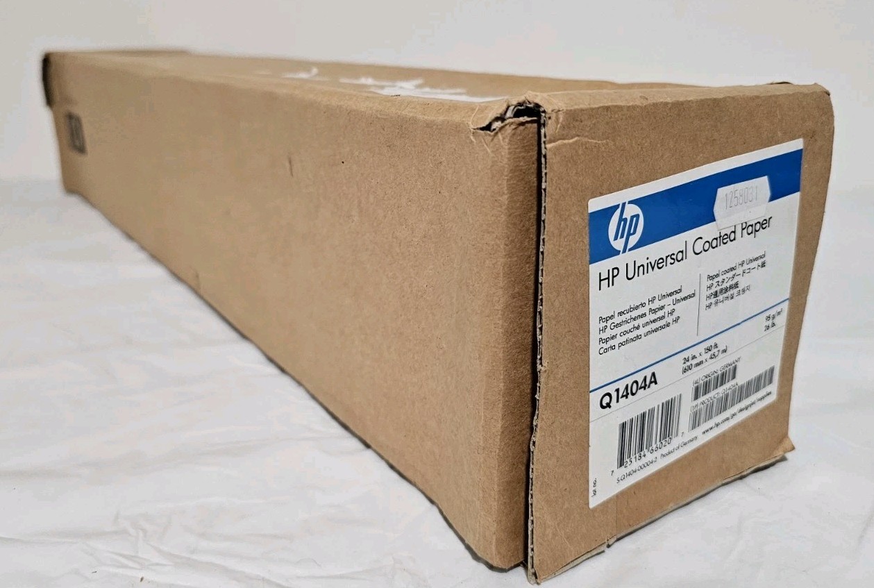 Genuine HP Q1404A Universal Coated Paper – 24″ x 150′ paper for HP designjets