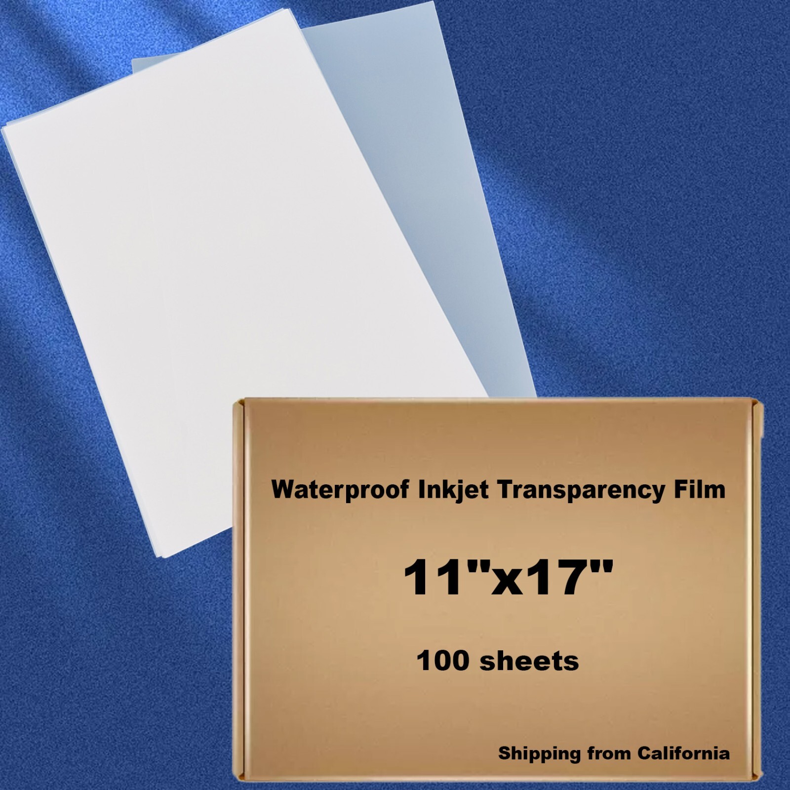 11″ x 17″，100 sheets，Premium Waterproof Inkjet Milky Transparency Film