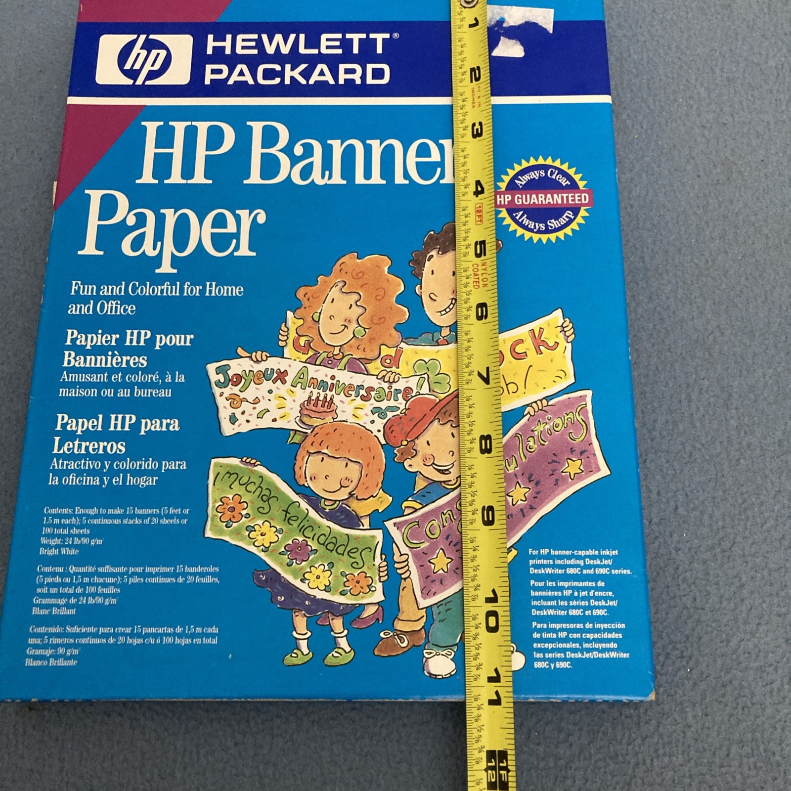 NIB HP Banner Paper for Inkjet Printers – Make Your Own Banners – 100 Sheets