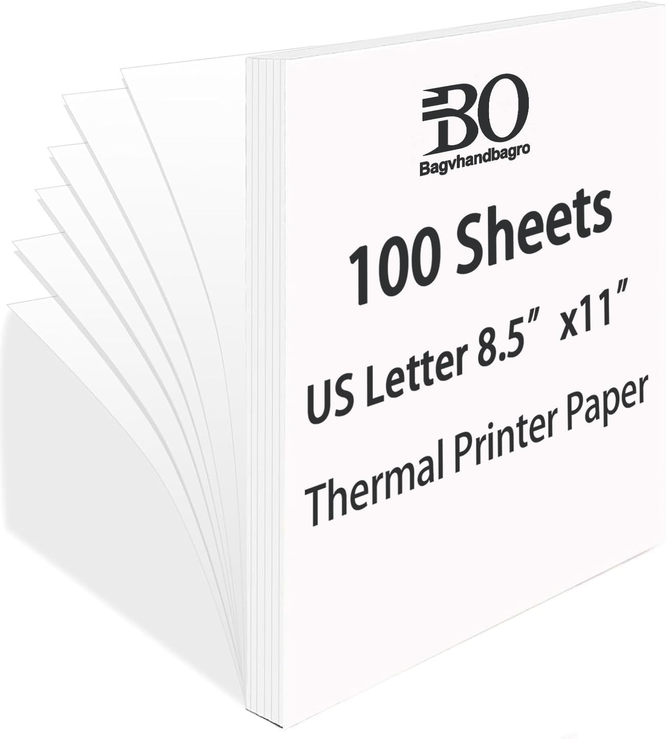 100 Sheets Thermal Printer Paper 8.5 X 11 Inch US Letter Size Thermal Paper