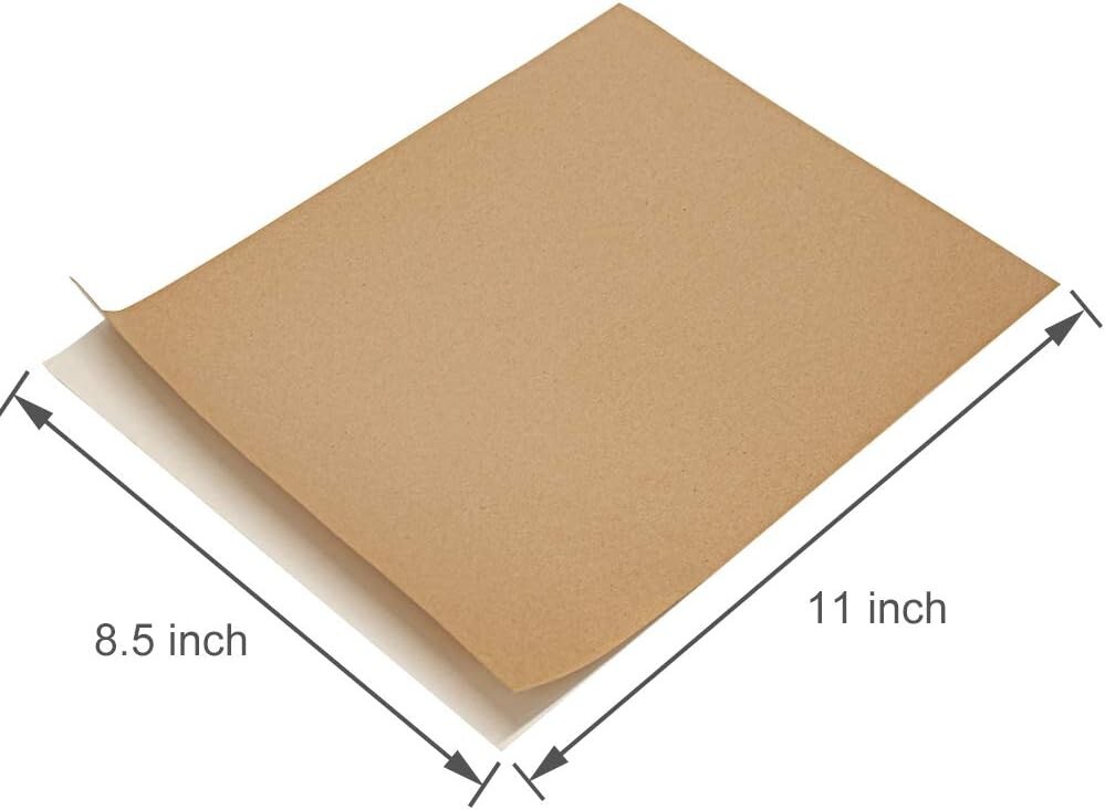 500 Full Sheet Kraft Paper Sticker Paper, Printable Brown Labels, 8.5″ x 11″