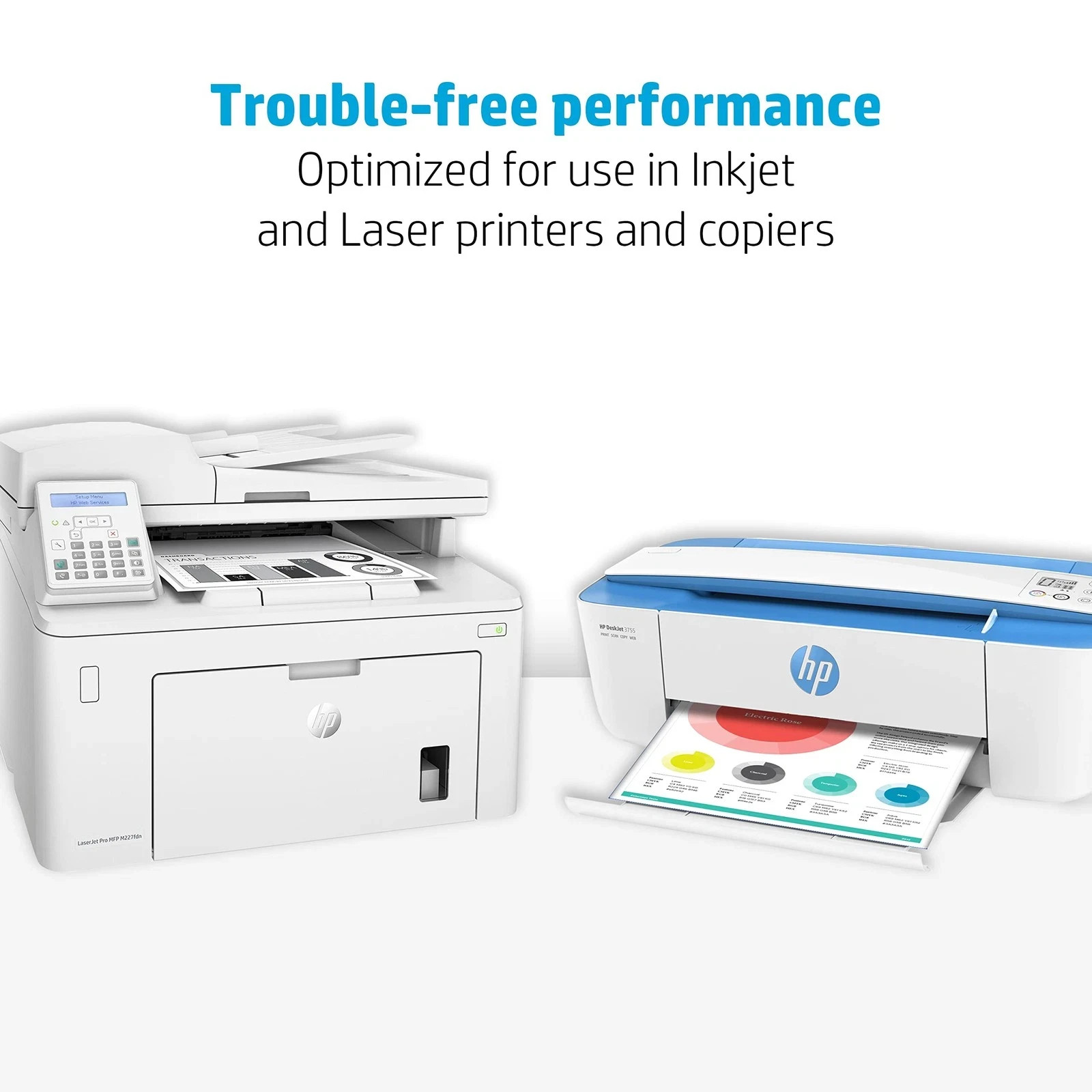 HP Paper Printer Paper 8.5×11 BrightWhite 24 lb 1 Ream 500 Sheets 100 Bright