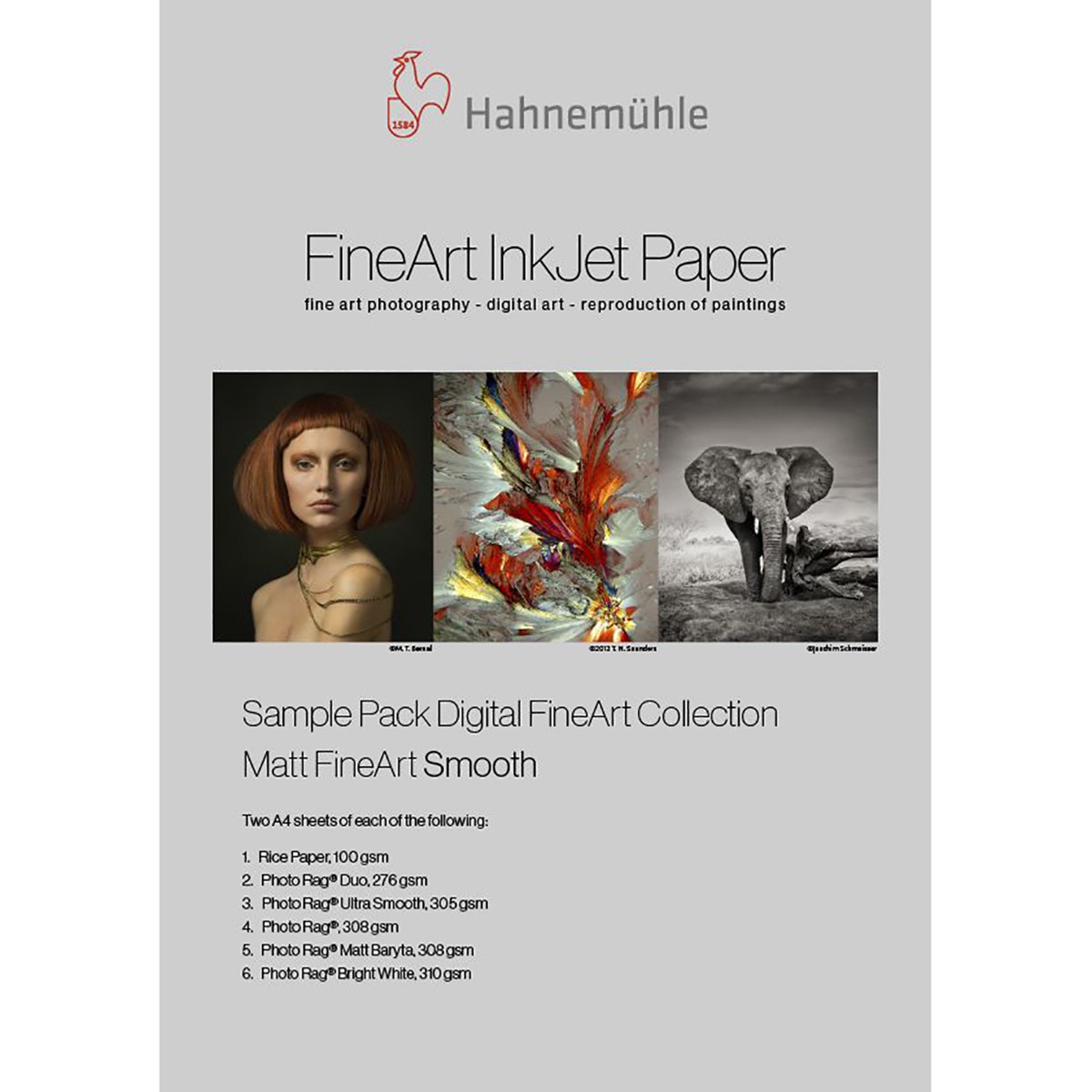 Hahnemuhle Matte FineArt Textured Archival Inkjet 6 Paper Sample Pack, 8.5×11″,