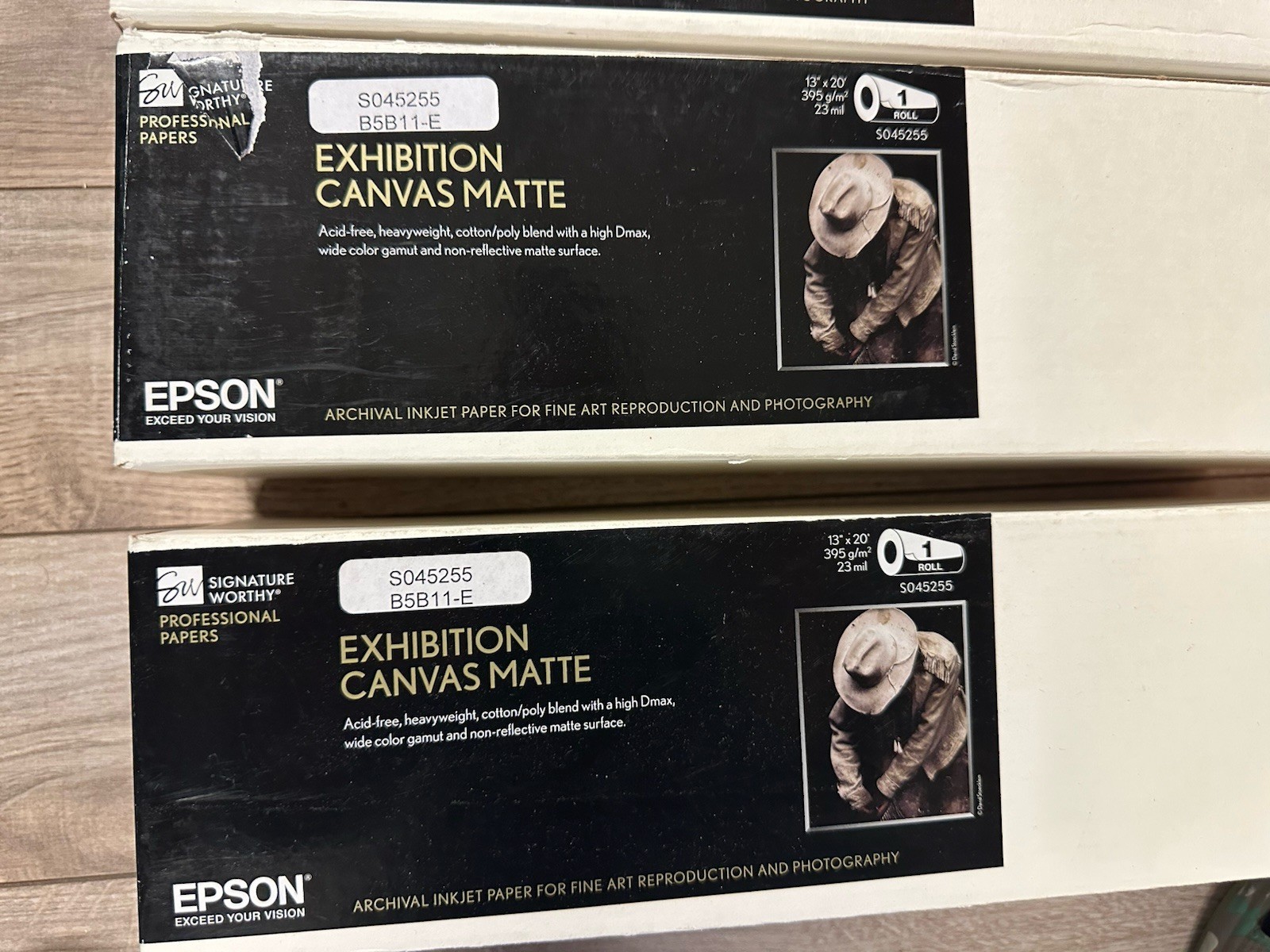Epson S045255 Exhibition Canvas Matte Archival Inkjet Paper 13″x20′ Roll Lot 4