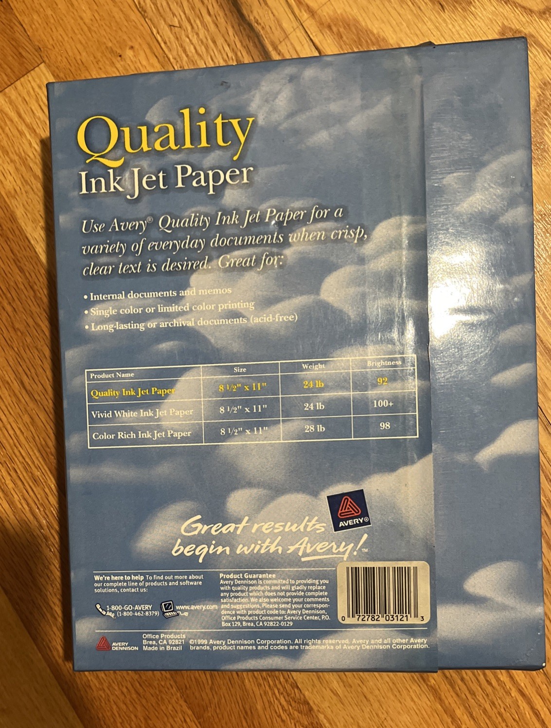 Avery Quality Ink Jet Paper 500 Sheets 92 Bright 24lb