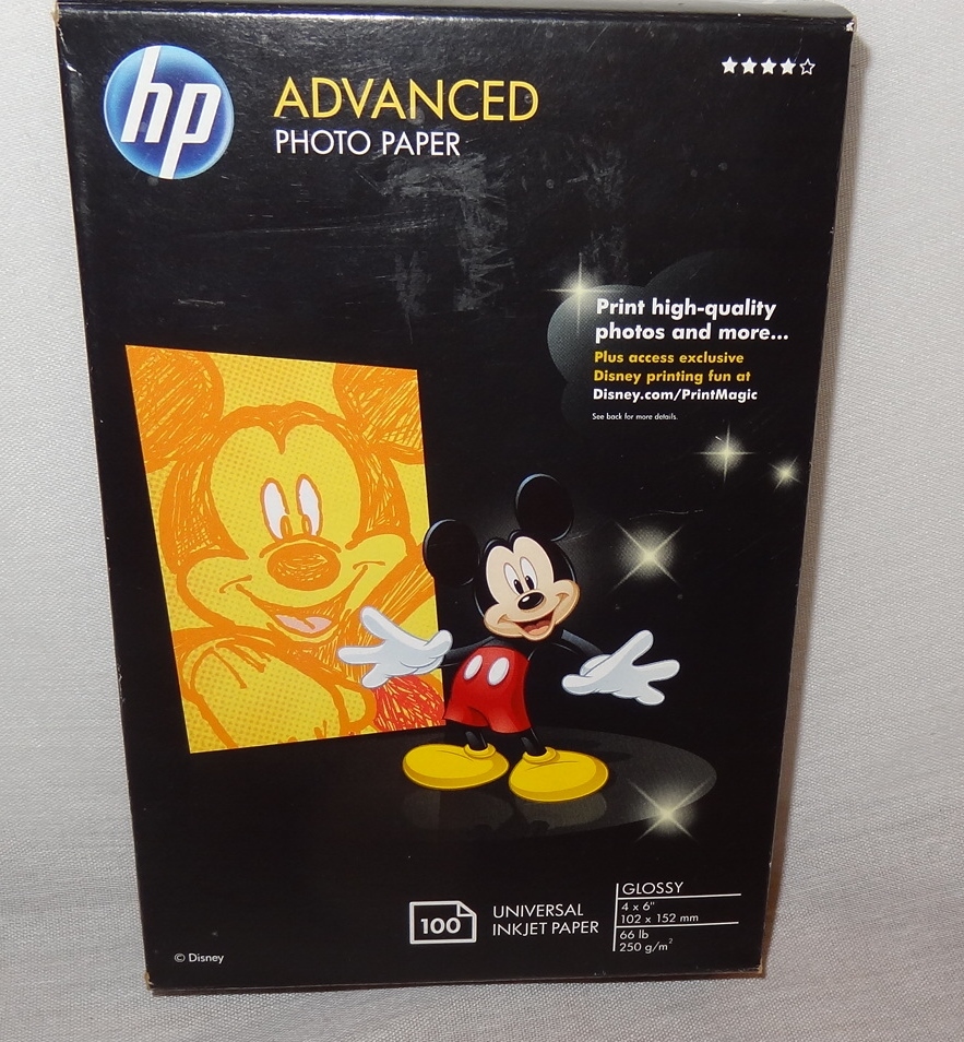 Unopened Disney HP Advanced 4 X 6 Glossy Photo Paper 100 Count Q2238A 2010