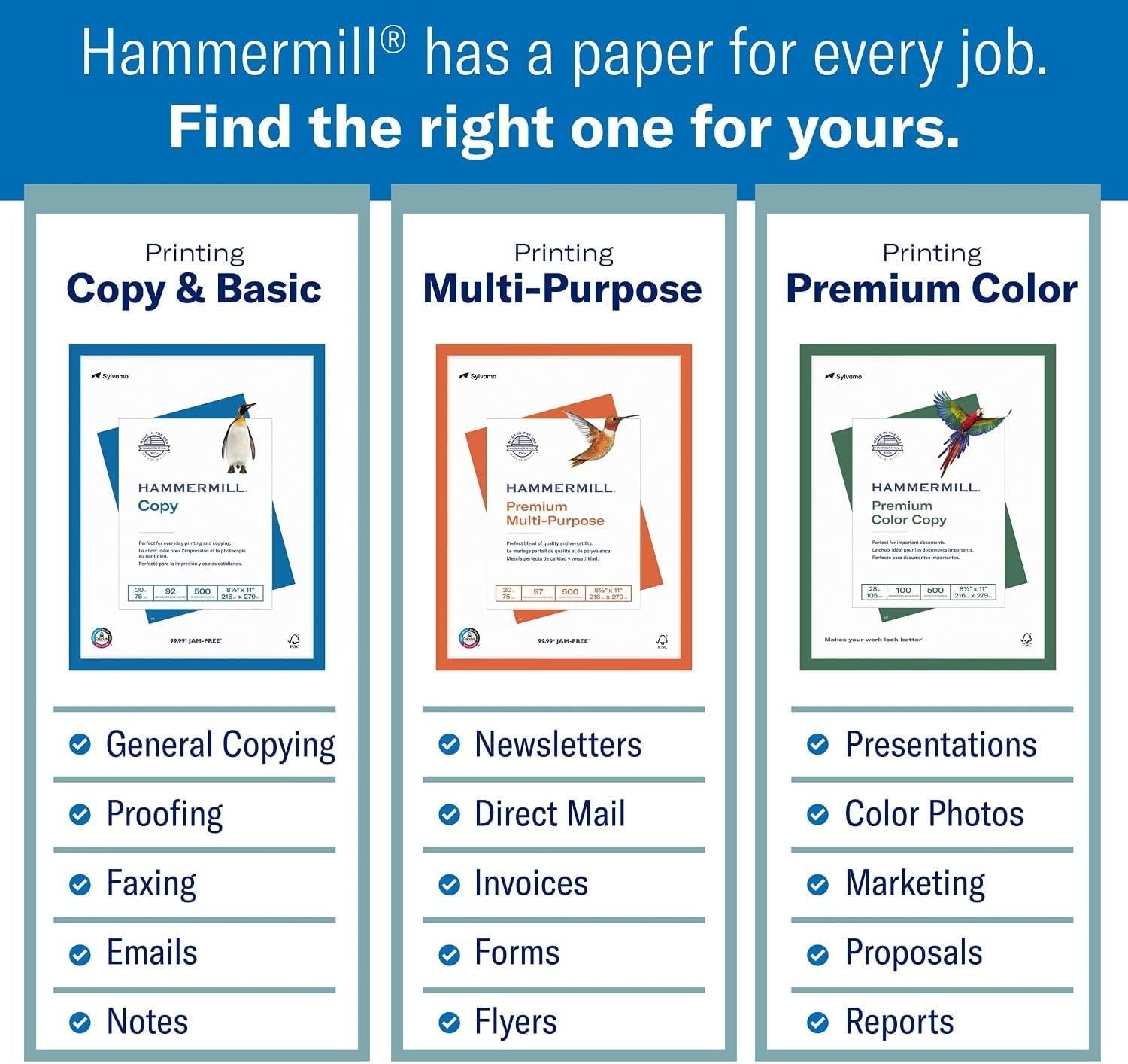 20 lb Pastel Blue Copy Paper, 500 Sheets – Jam-Free 8.5 x 11 Printer Paper