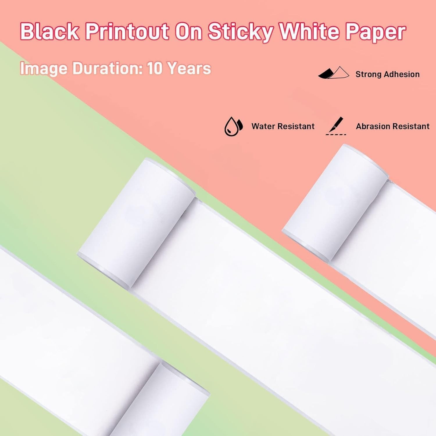3 Pack of Eco-Friendly Thermal Sticker Paper – 50mm x 3.5m for Journals & Photos