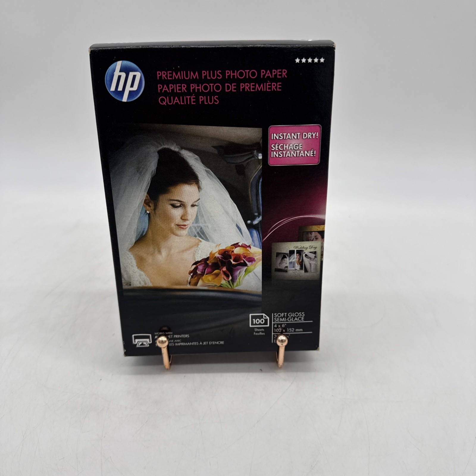 HP Premium Plus Photo Paper 80 lbs. Soft-Gloss 4 x 6 100 Sheets/Pack CR666A
