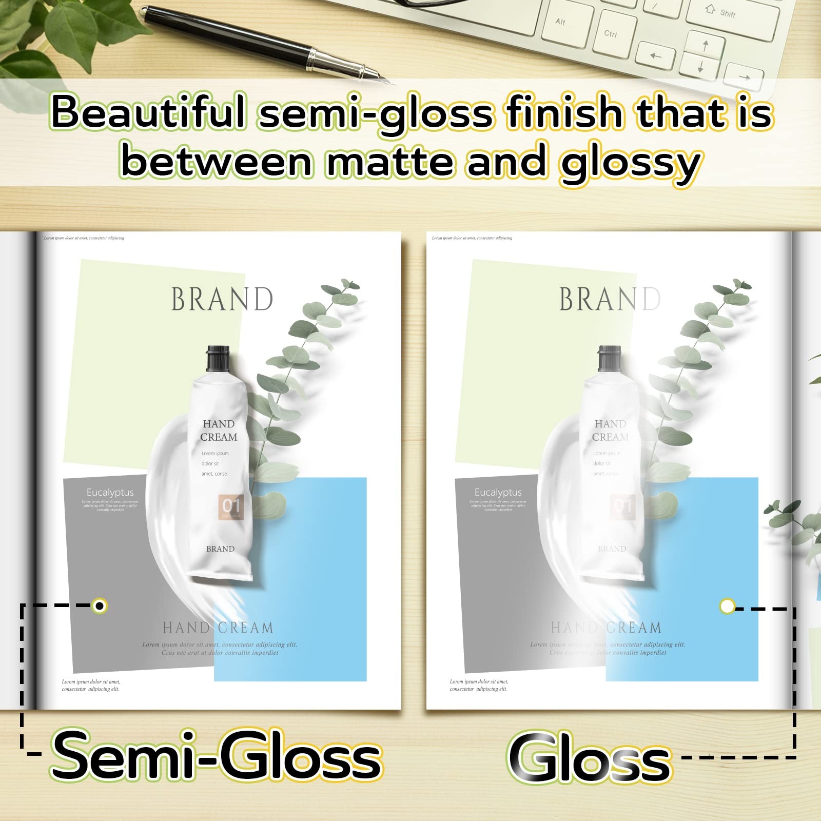 100 Sheets 8.5×11 Inch Koala Thin SemiGlossy Inkjet Photo Paper 6Mil 30LB