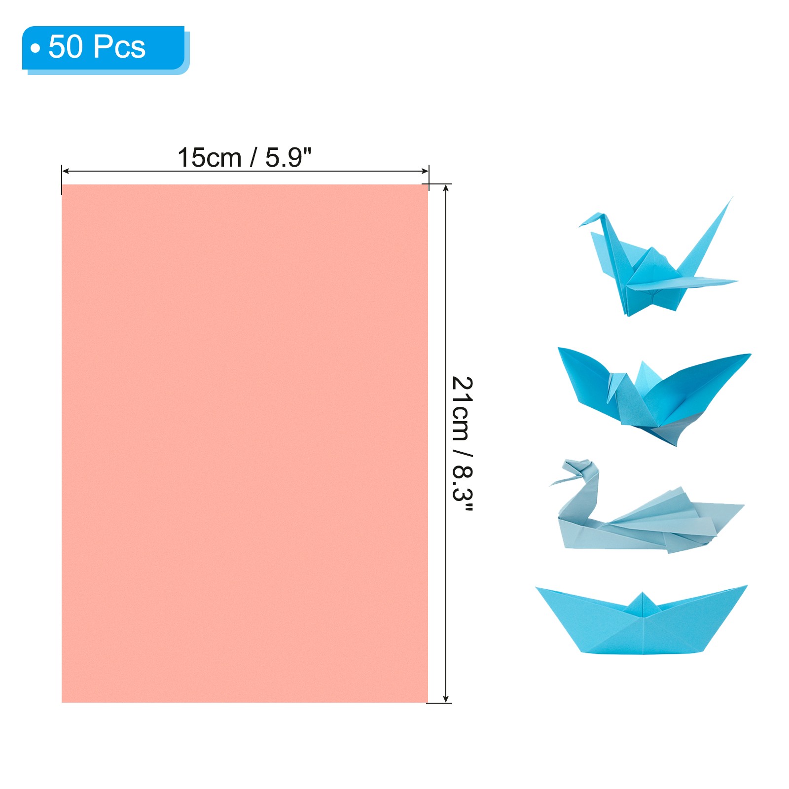 Fluorescent Pink Color Copy Paper, 50 Sheets 8.3×5.9″ A5 70gsm