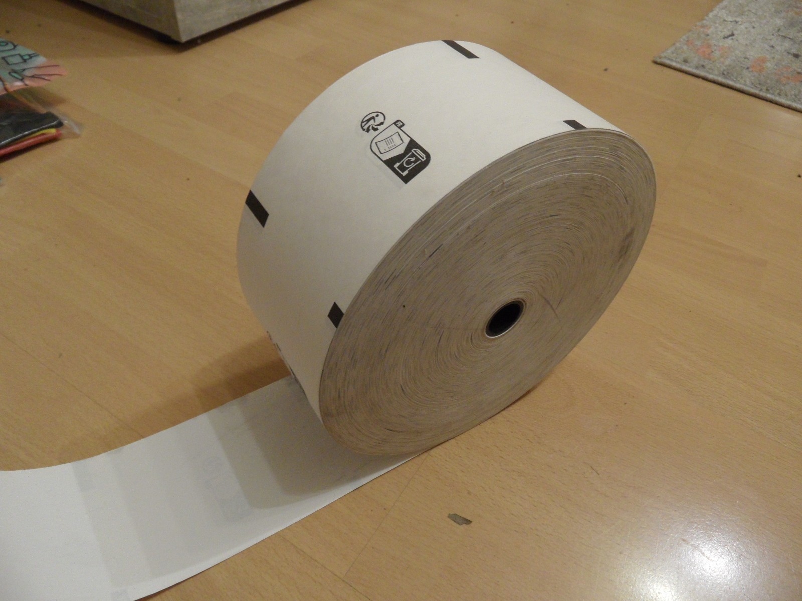 Thermal Paper Roll 18cm Diameter Width 8cm Axis 20mm Plastic Core with Marker