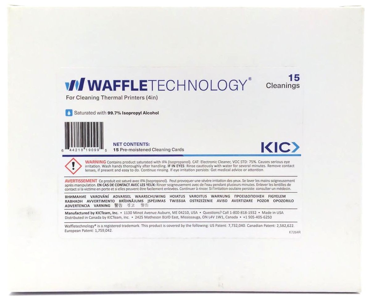 Thermal Printer 4″ Cleaning Cards Kic with Waffletechnology 6″ x 4″ Pack of 15