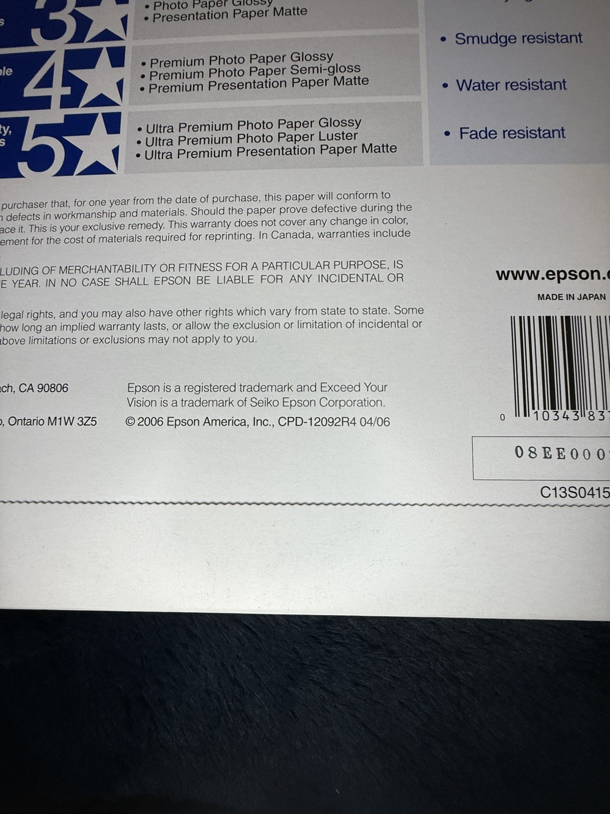 Epson S041257 Premium Presentation Inkjet Matte Paper 8.5×11″ 50 Sheets NEW x2