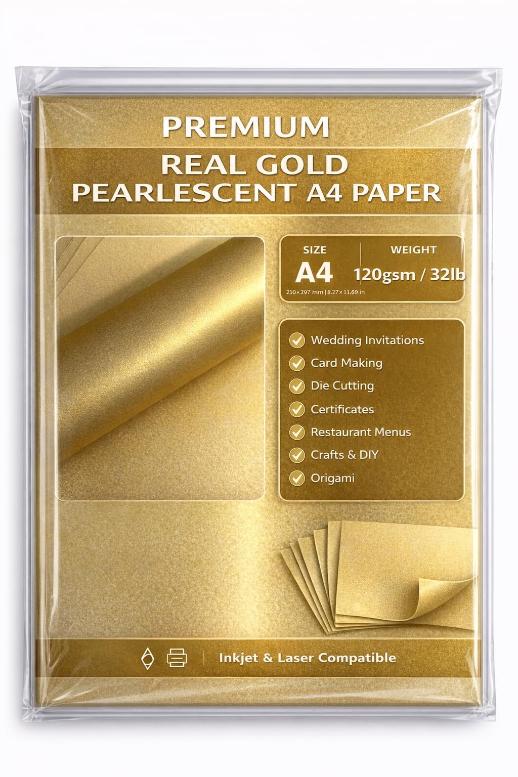 A4 Paper, Real Colour, Pearlescent, Double Sided, Suitable for Inkjet and…