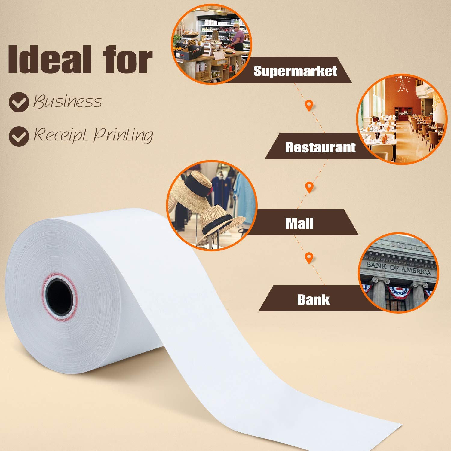 TK Thermal King, (50 Rolls) 2 1/4″ x 230′ 2-1/4″ x 230′, 50 Rolls