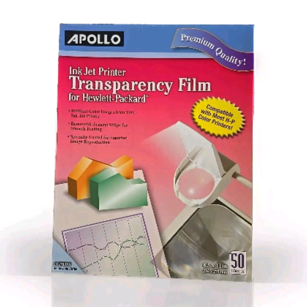V21 APOLLO TRANSPARENCY FILM FOR HP 8.5″ X 11″ CG7031S 13 Sheets