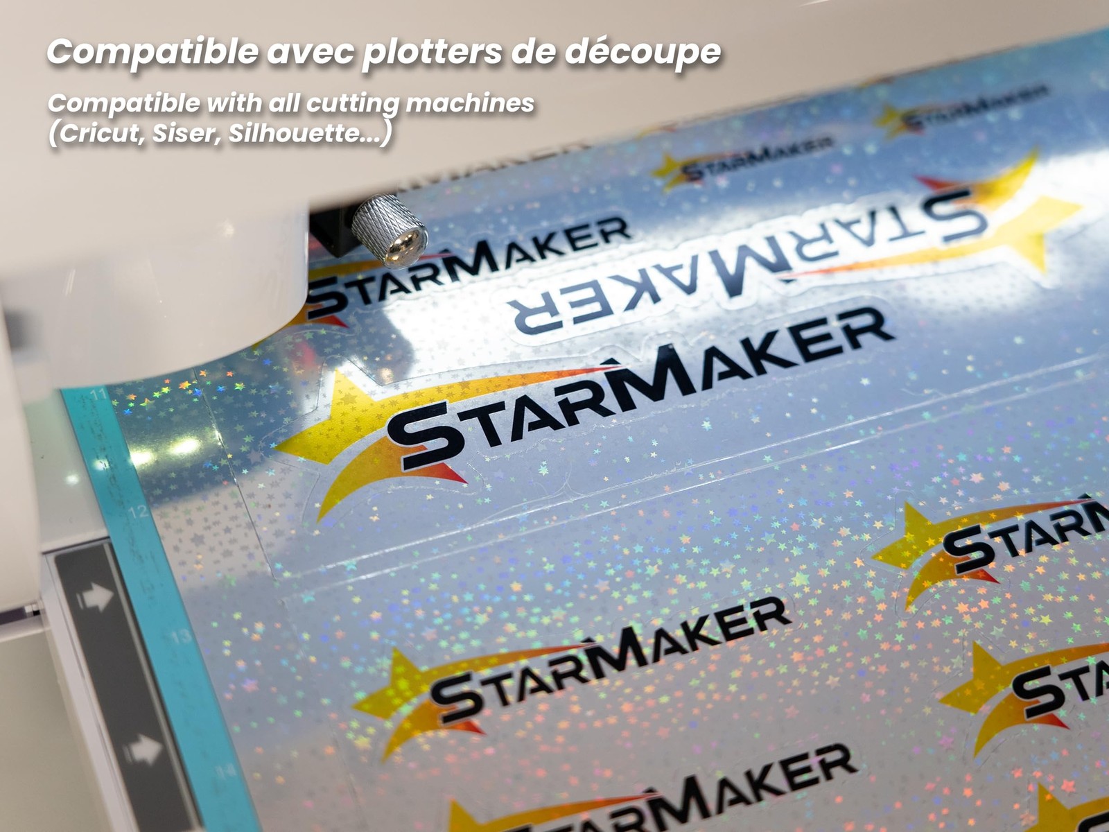 A4 x 10 Sheets Self Adhesive Vinyl, Holographic, with Plastic Film, Adhesive…