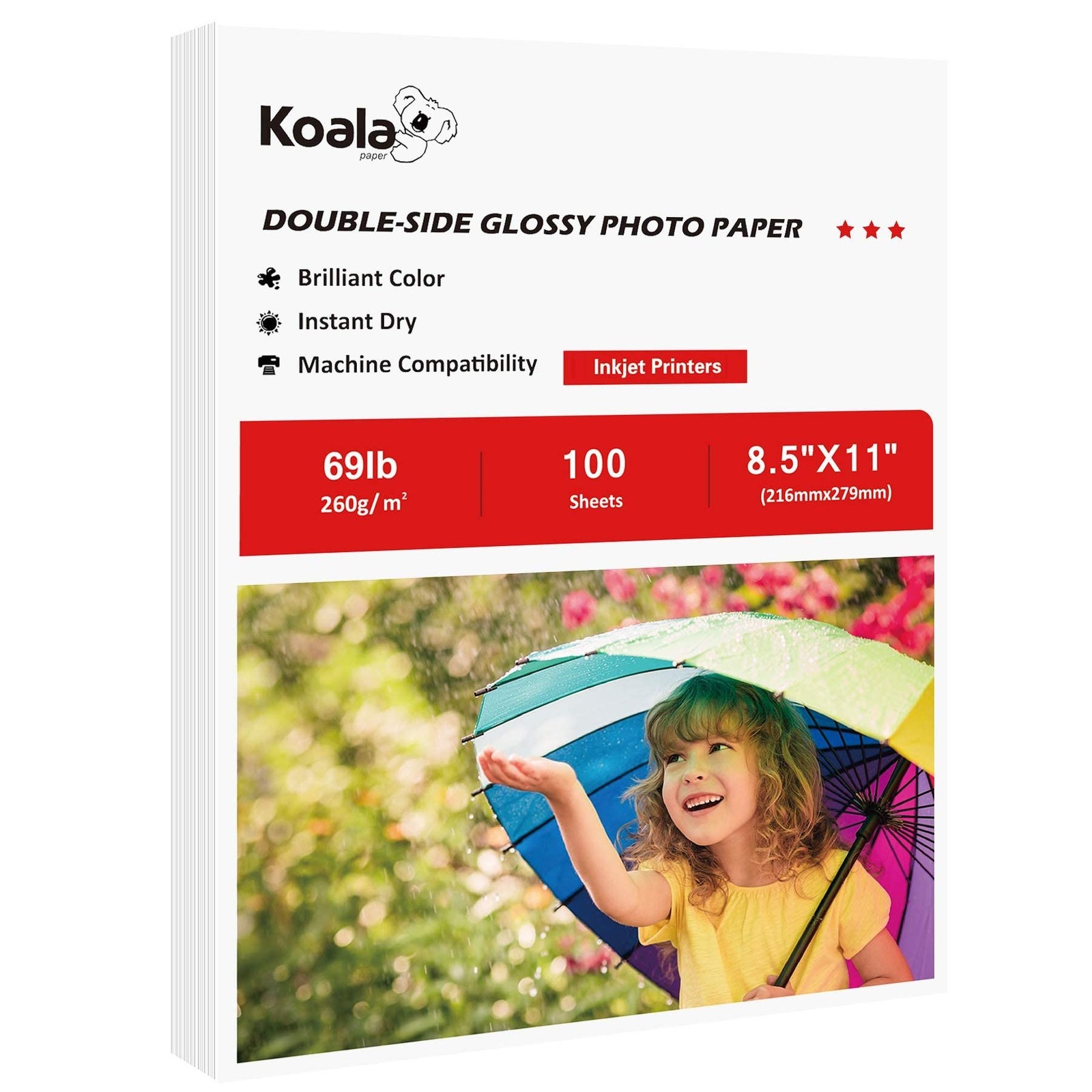 Koala Thick Photo Paper 8.5×11 Inches Heavyweight Double Sided High Glossy 10…