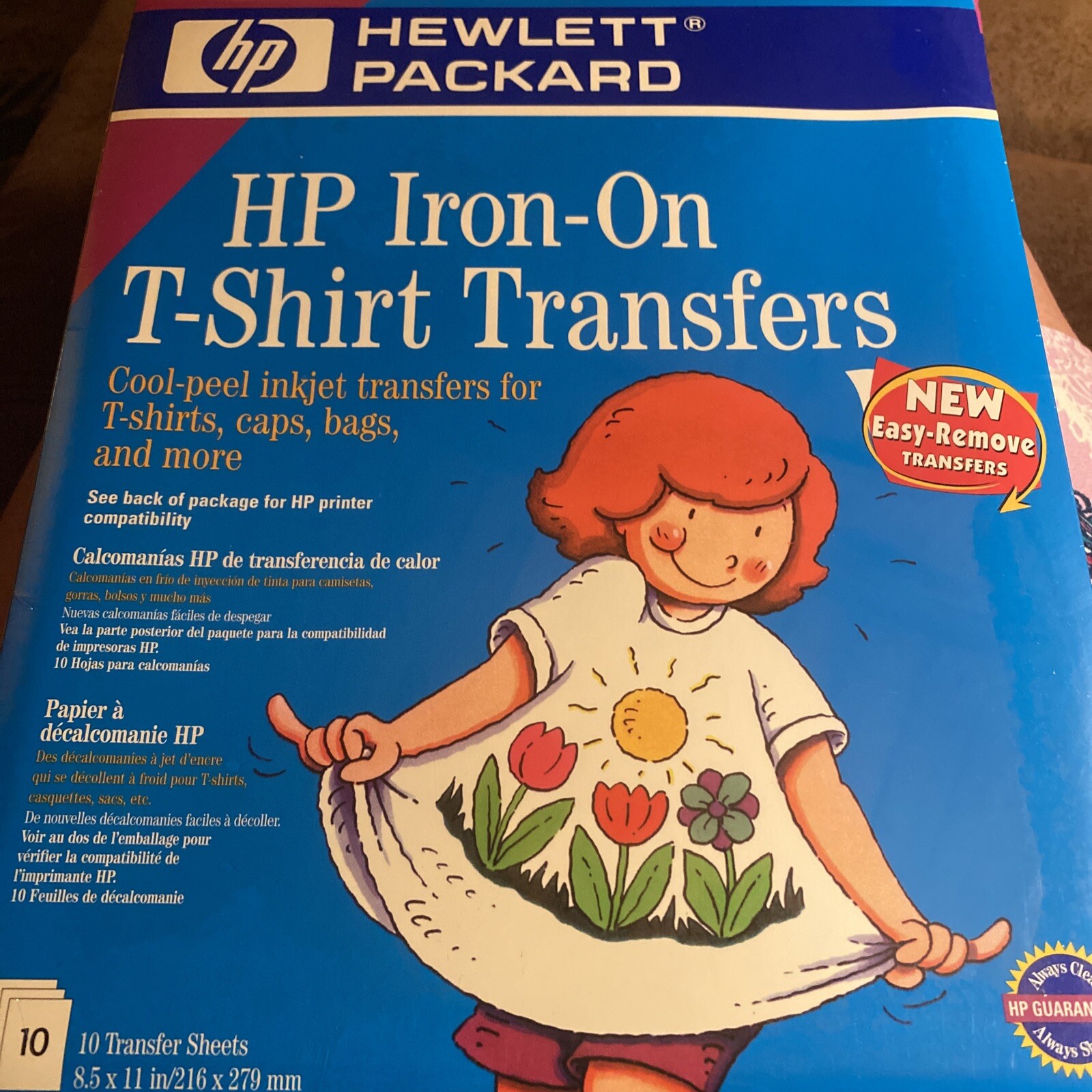 HP Iron On T Shirt Transfers 10 Transfer Sheets