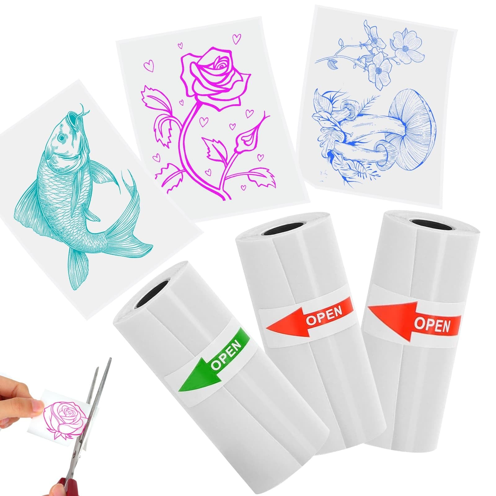 Color Text Transparent Sticker Paper, Mini Printer Paper for Phomemo T02/M02/…