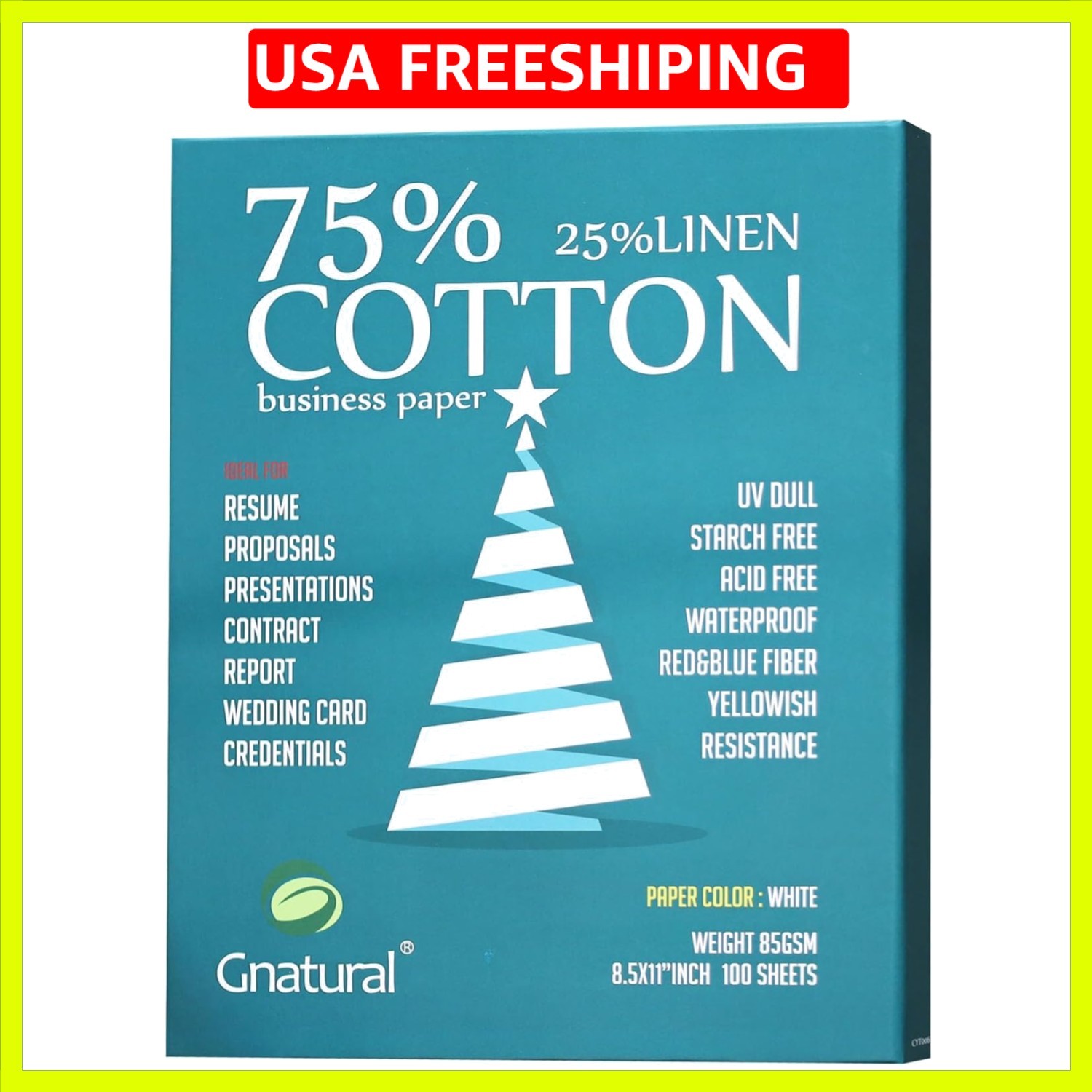 75% Cotton 25% Linen Paper, 85gsm Inkjet Printing Paper, 8.5″x11″ White Color…