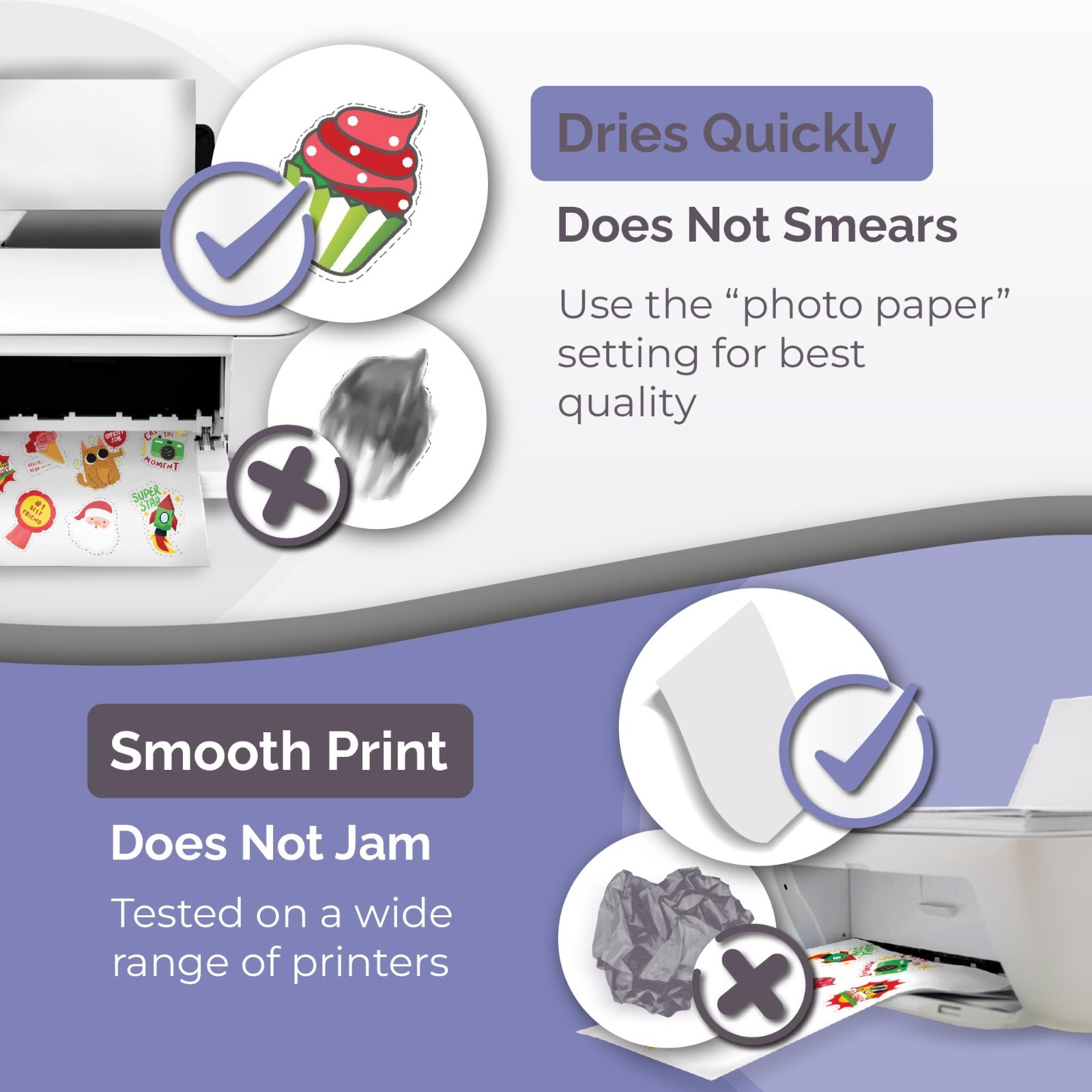 Translucent Semi-Clear Sticker Paper 62 Sheets – Waterproof, Quick-Dry, 8.5×11