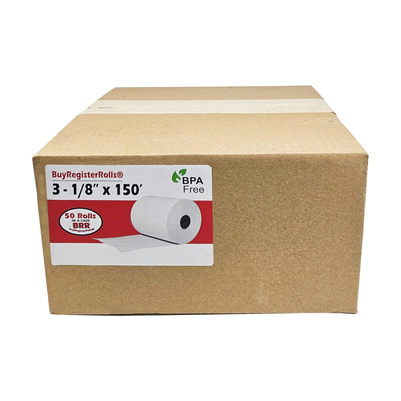 (50 Rolls) 3 1/8 x 150 Thermal Paper Receipt Rolls 1 Case – 50 Rolls, white
