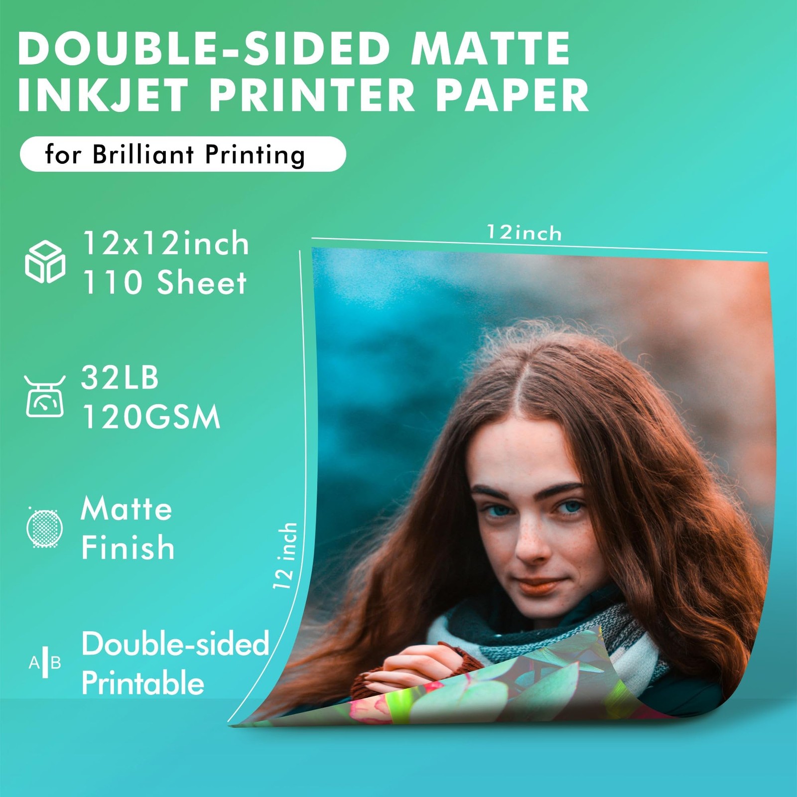 Koala Thin Presentation Paper DoubleSided Matte 32LB 12×12 Inch 110 Sheets