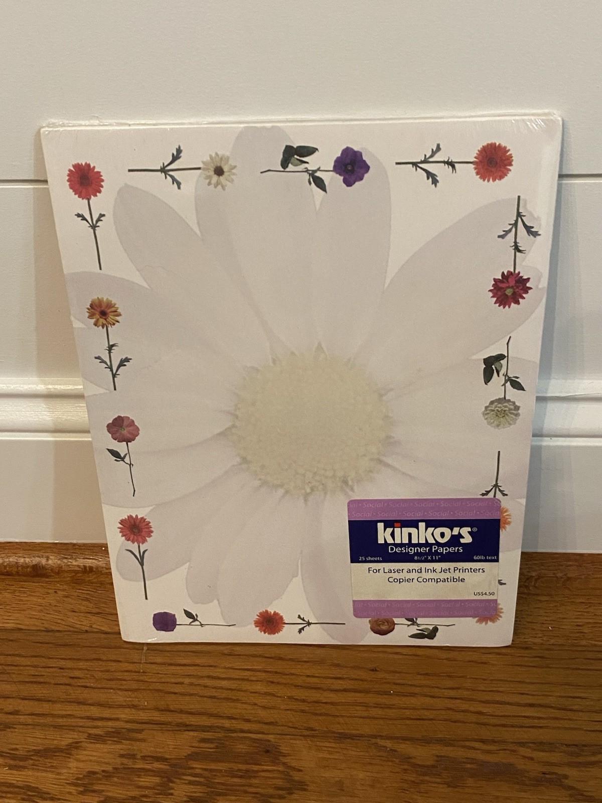Kinko’s Designer Papers 25 Count Inkjet & Laser Printers New Daisy Floral Design