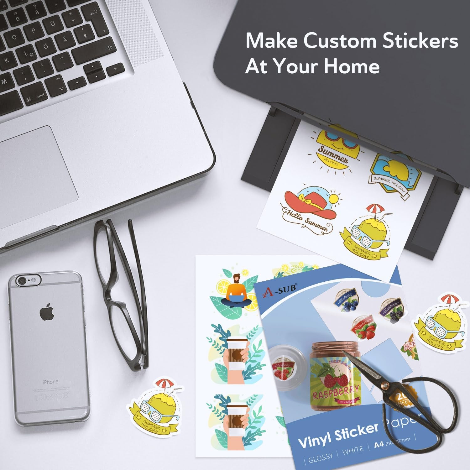 White Glossy High Quality Waterproof Printable Vinyl Sticker Paper…