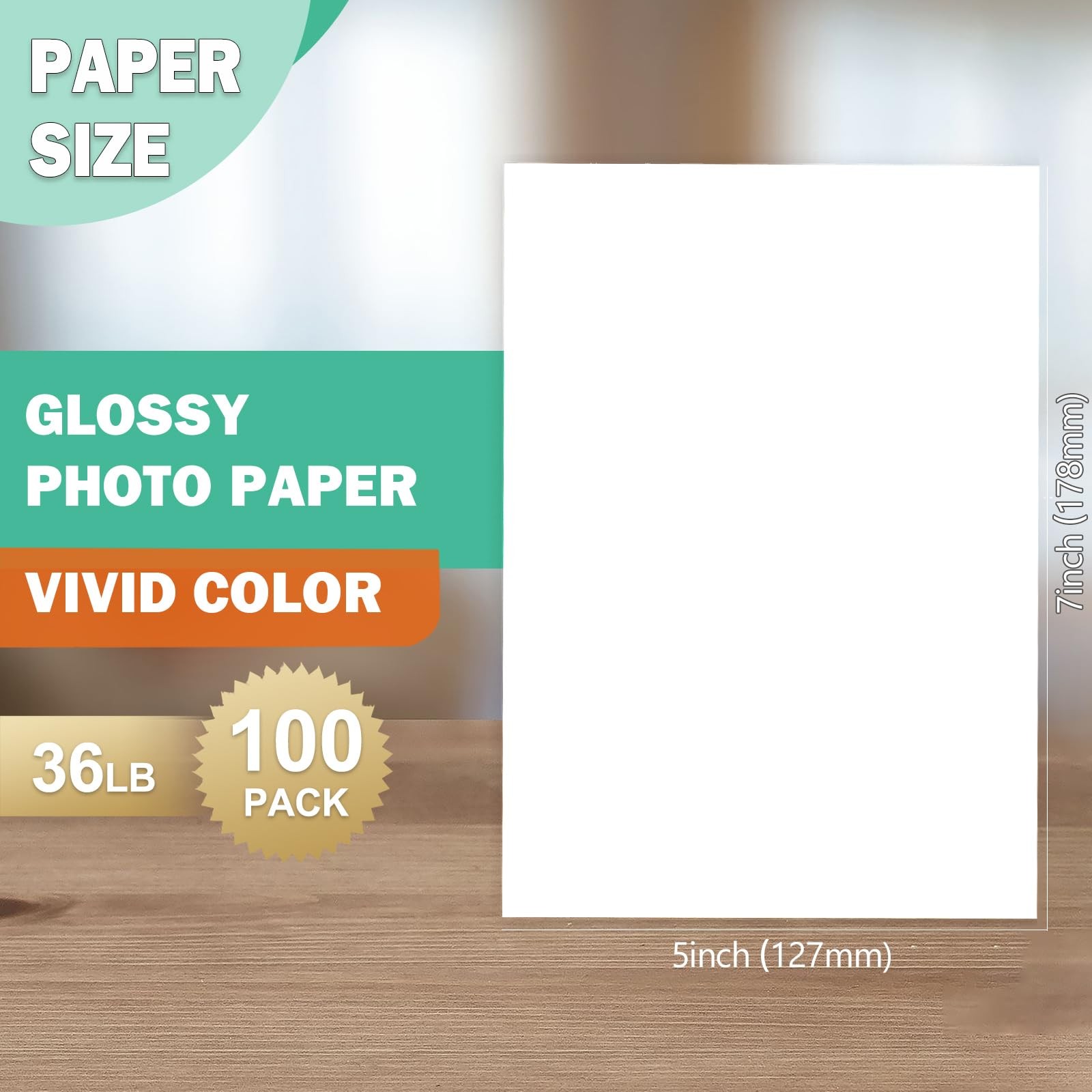 Glossy Photo Paper 5×7 for Inkjet Printers, 36lb Thin Printable Glossy Paper,…