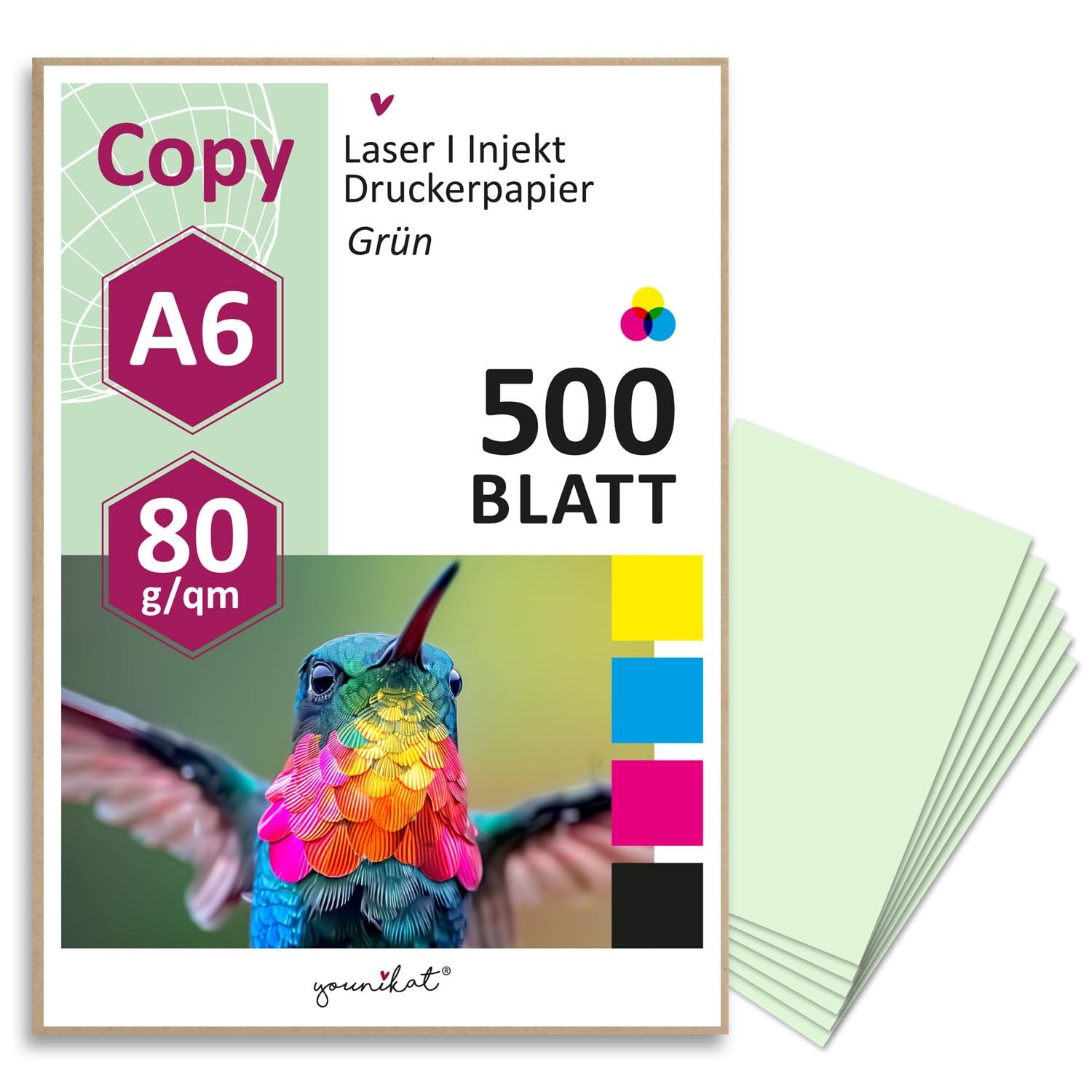 500 Sheets A6 Paper Green 80gsm I Blank Copy Paper Printer Paper Univ…