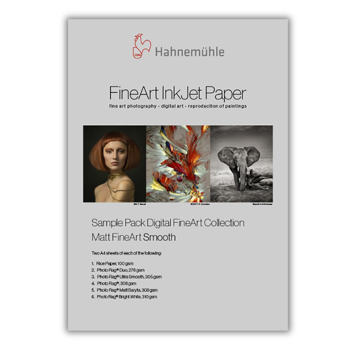 Hahnemuhle Matte FineArt Textured Archival Inkjet 6 Paper Sample Pack, 8.5×11″,