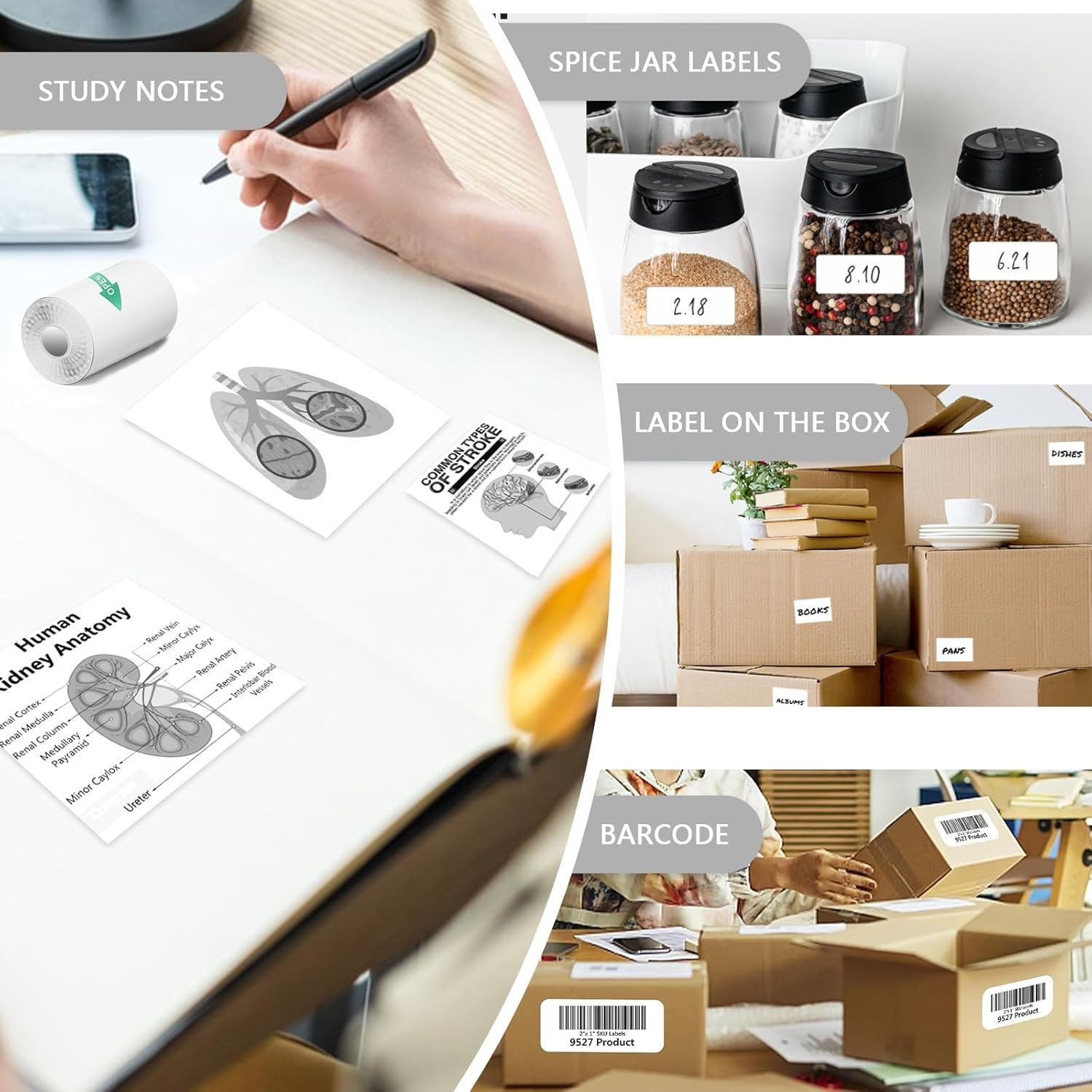 10 Rolls Mini Thermal Printer Sticker Paper, 57 X 25Mm, Mini Pocket Printer Stic