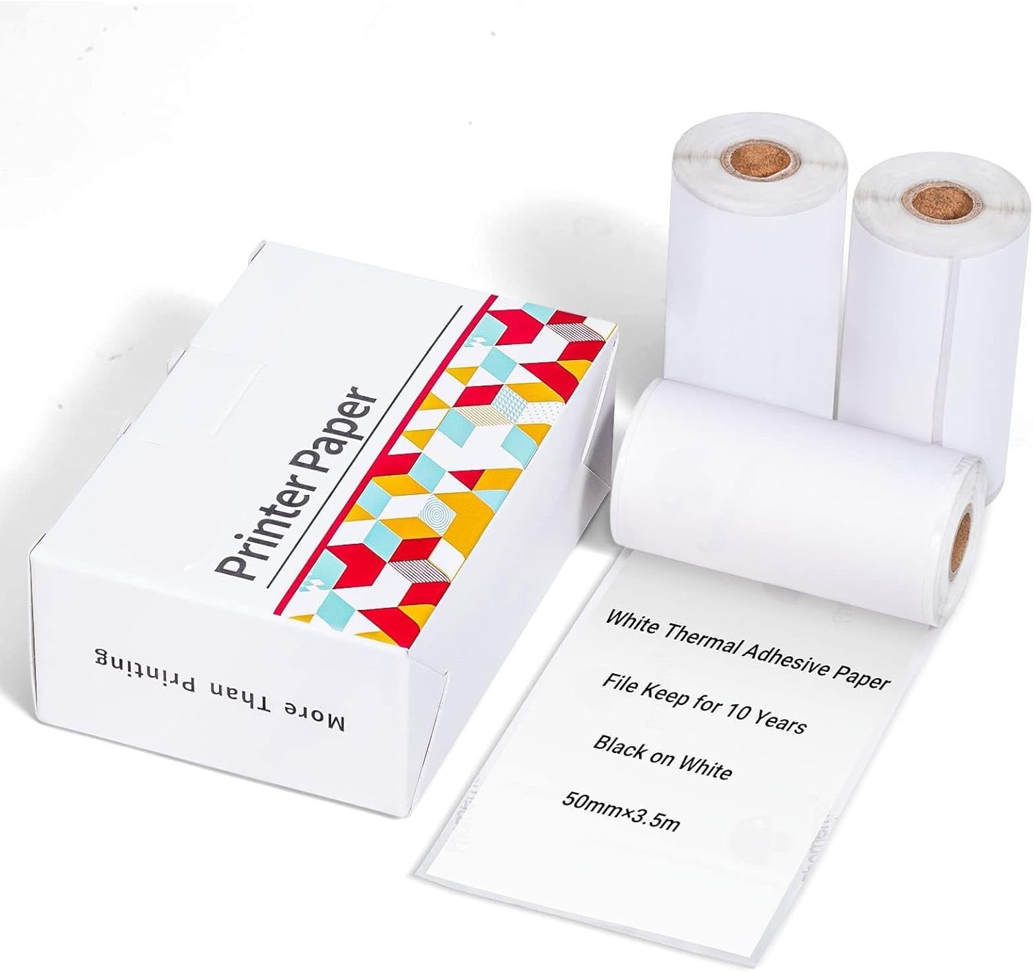 3 Pack of Eco-Friendly Thermal Sticker Paper – 50mm x 3.5m for Journals & Photos