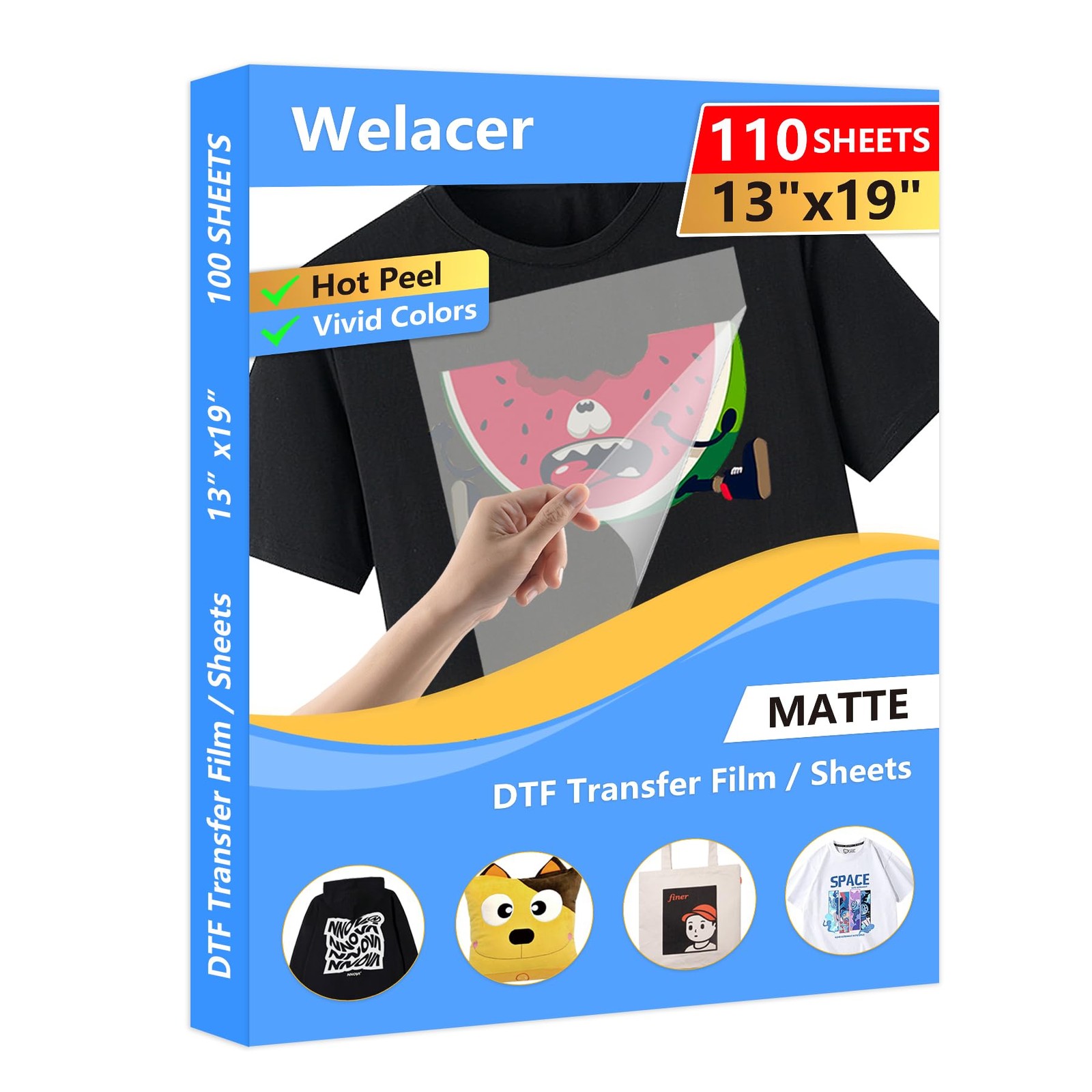 DTF Transfer Film 13″x19″ 110 Sheets for Sublimation or DTF Inkjet Printers, …