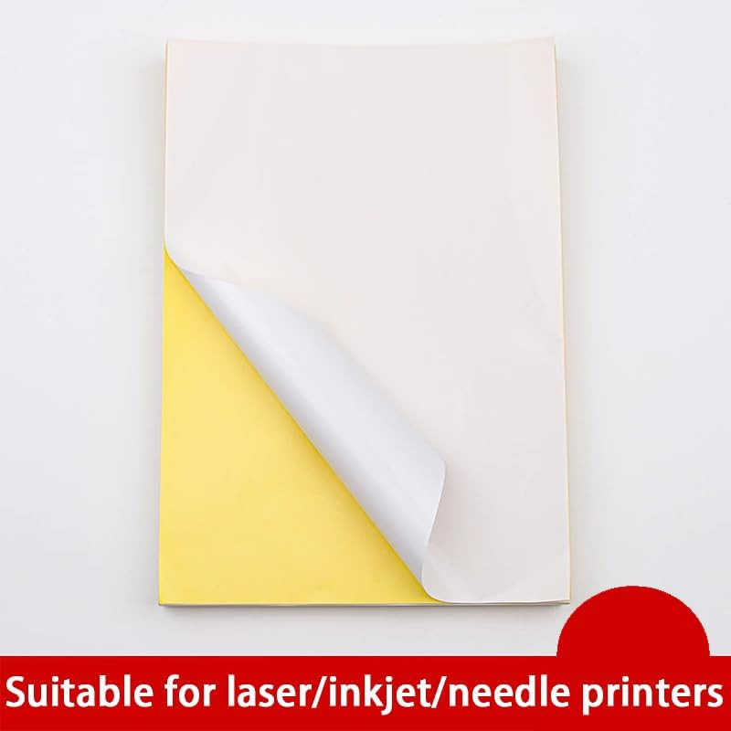 ZGBZCL Sticker Paper for Inkjet Printer 40 Sheets 8.5″ X 11″ Matte Full Sheet