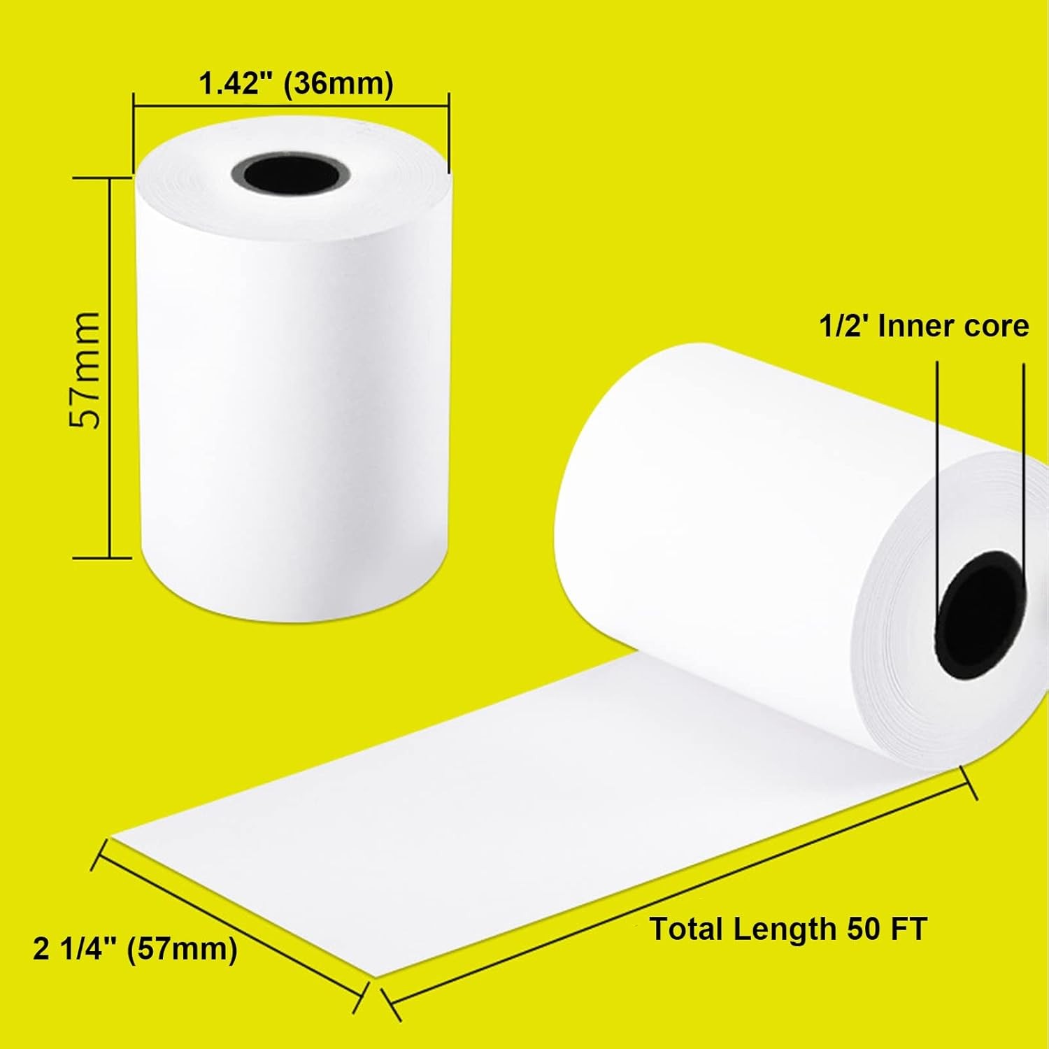 FungLam Thermal Receipt Paper POS Cash Register 100 Rolls, White,Red